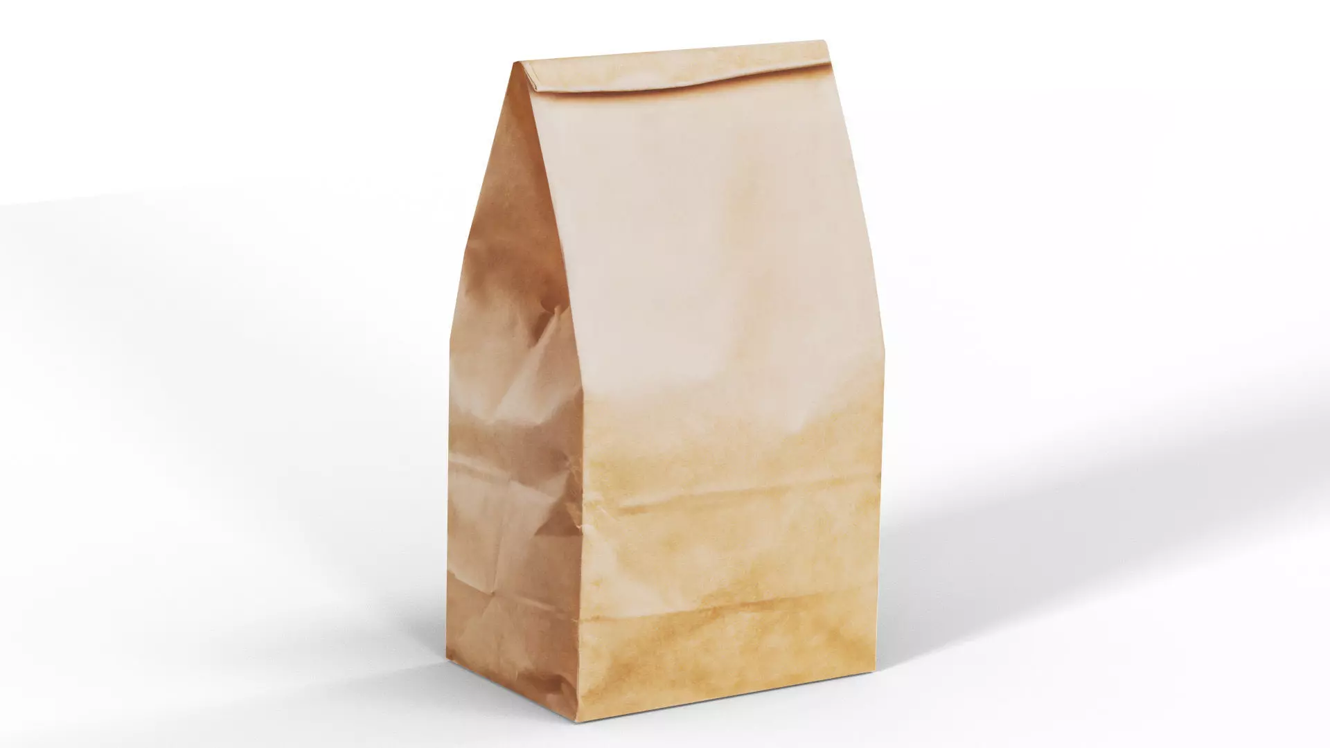 Brown Paper Bag Low-poly 3D model_0