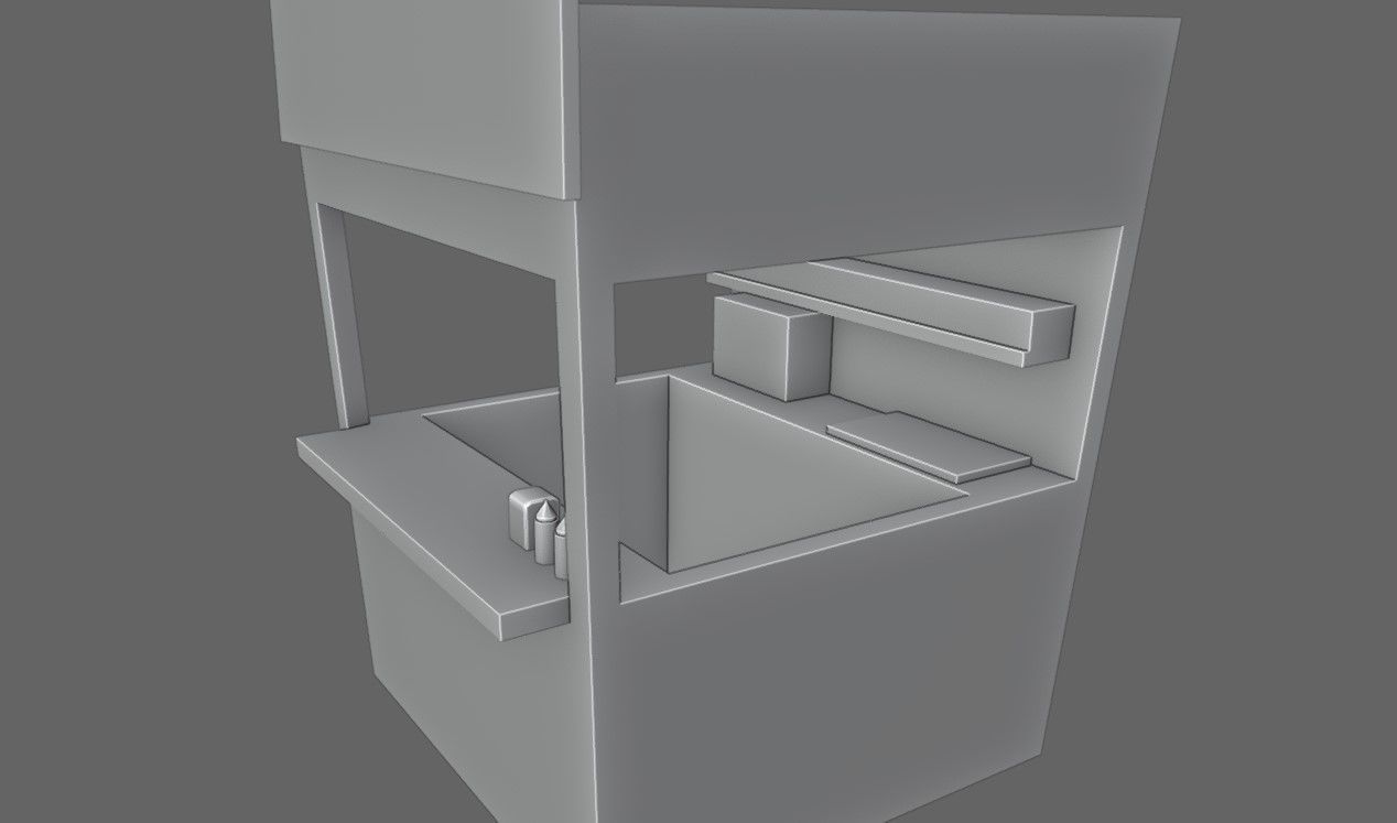Snack Stand - Hamburger Shop - Lanchonete Low-poly 3D model_16