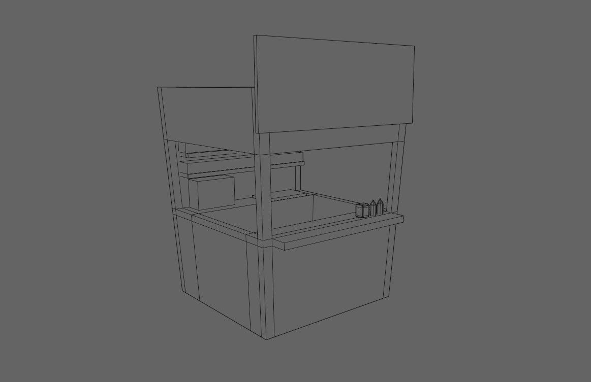Snack Stand - Hamburger Shop - Lanchonete Low-poly 3D model_18