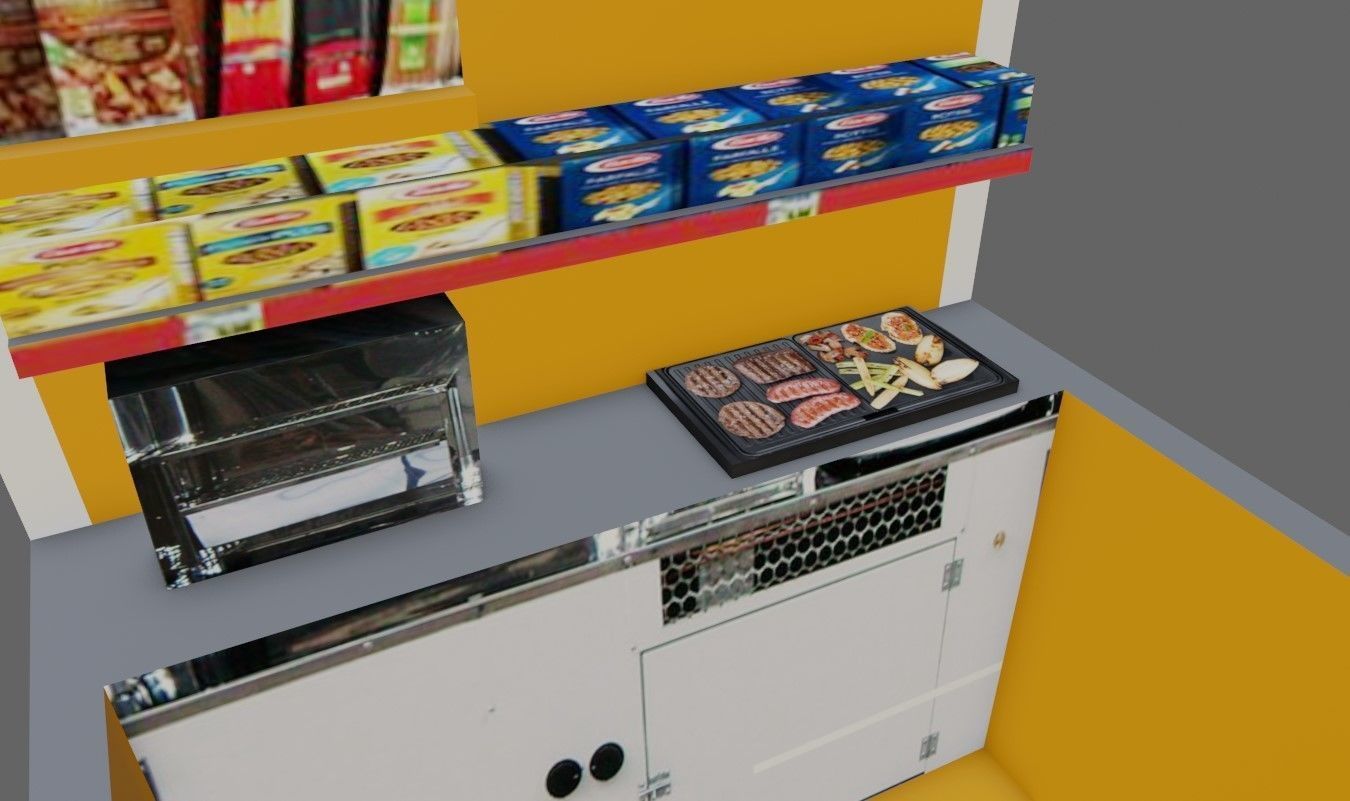 Snack Stand - Hamburger Shop - Lanchonete Low-poly 3D model_2
