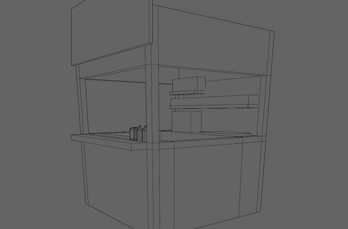 Snack Stand - Hamburger Shop - Lanchonete Low-poly 3D model_19