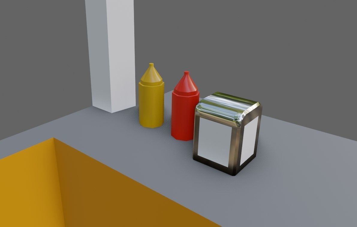 Snack Stand - Hamburger Shop - Lanchonete Low-poly 3D model_14