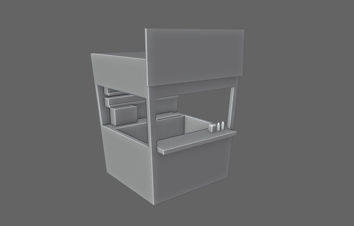 Snack Stand - Hamburger Shop - Lanchonete Low-poly 3D model_15