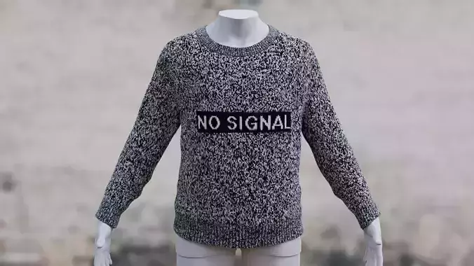 Sweater NO SIGNAL Low-poly 3D model