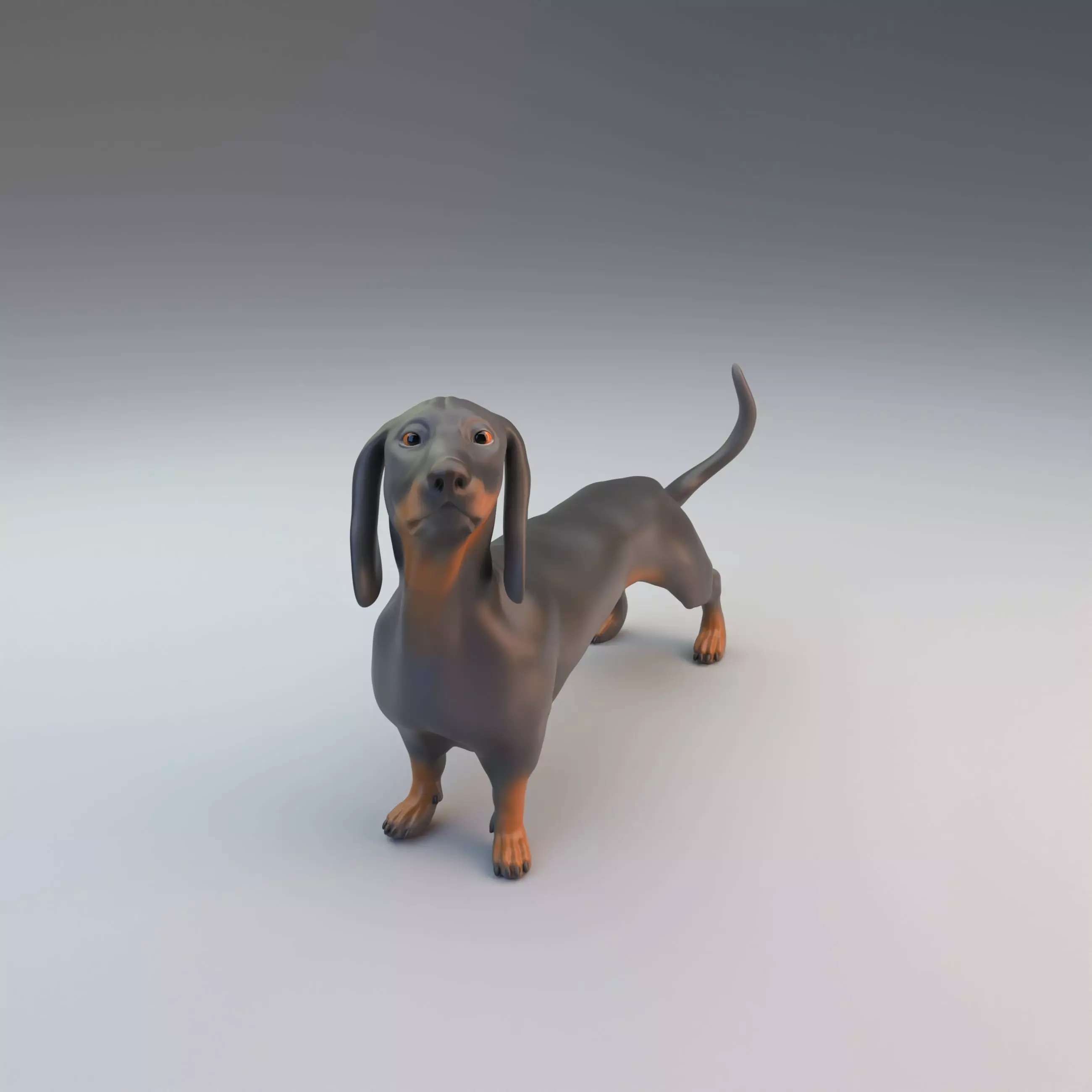 Dachshund intended for 3D printing - pre supported 3D print model_0