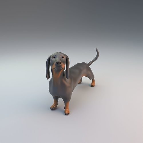 Dachshund intended for 3D printing - pre supported 3D print model