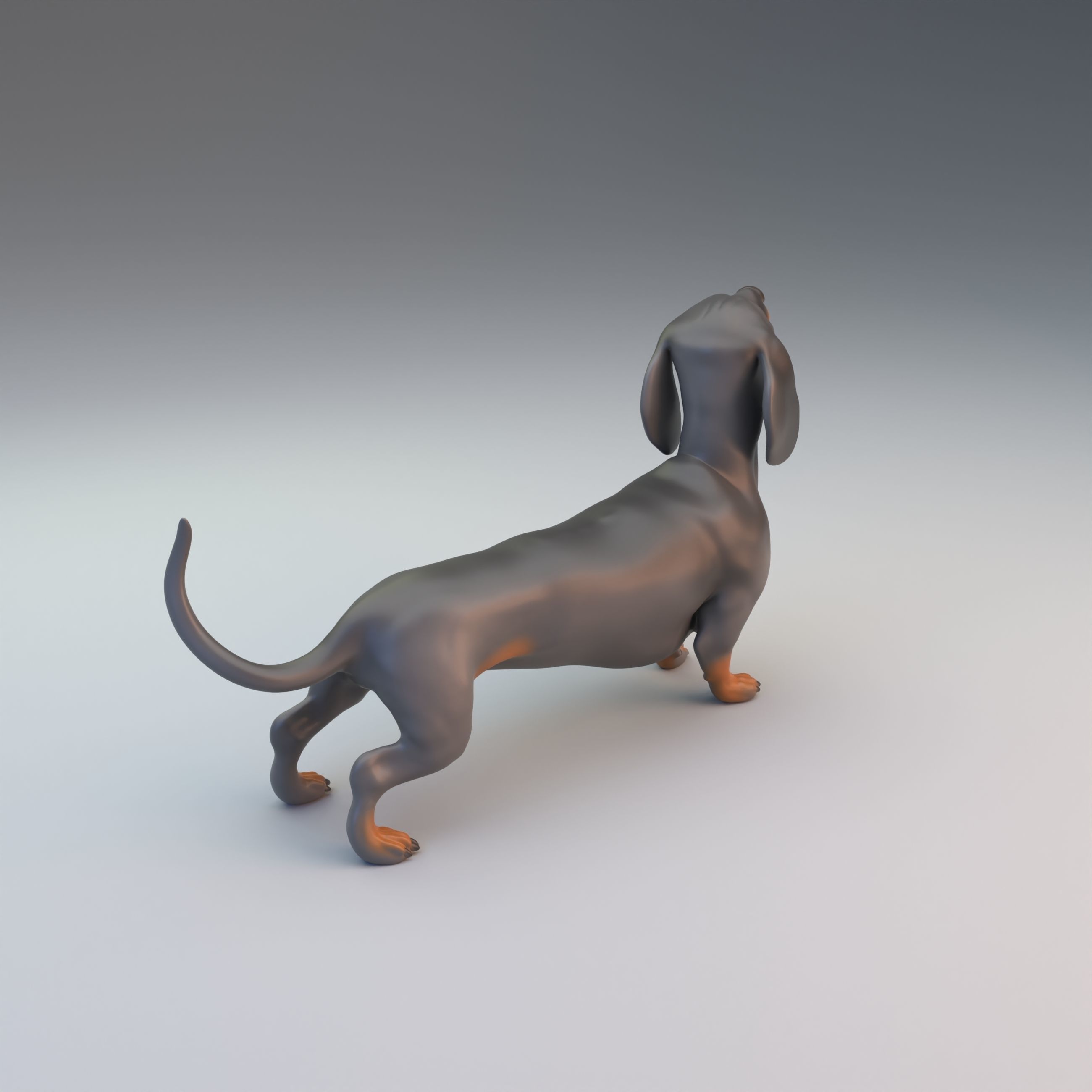 Dachshund intended for 3D printing - pre supported 3D print model_5