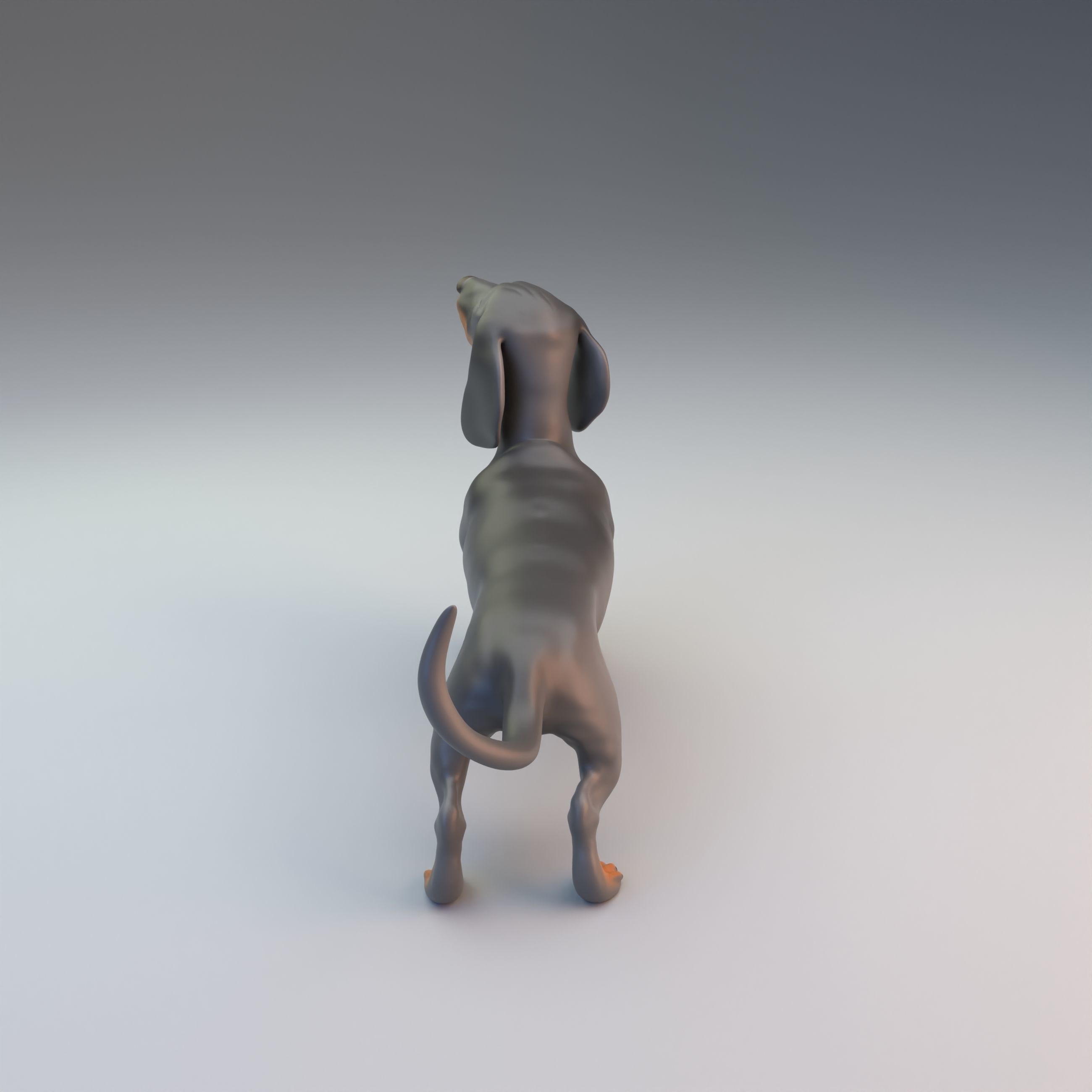 Dachshund intended for 3D printing - pre supported 3D print model_4
