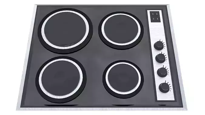 Electric kitchen stove cooktop 3D model