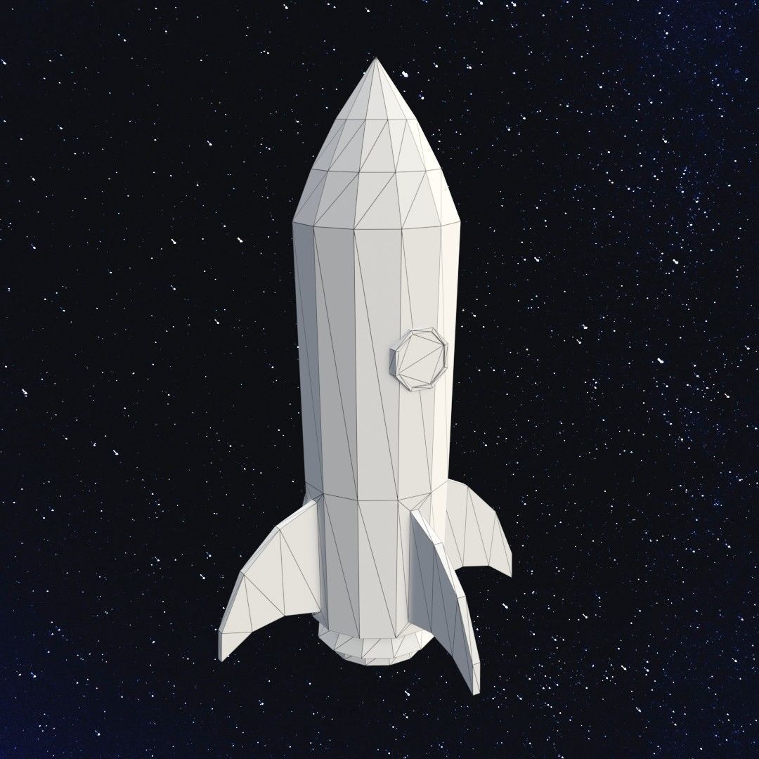 Space rocket Low-poly 3D model_12