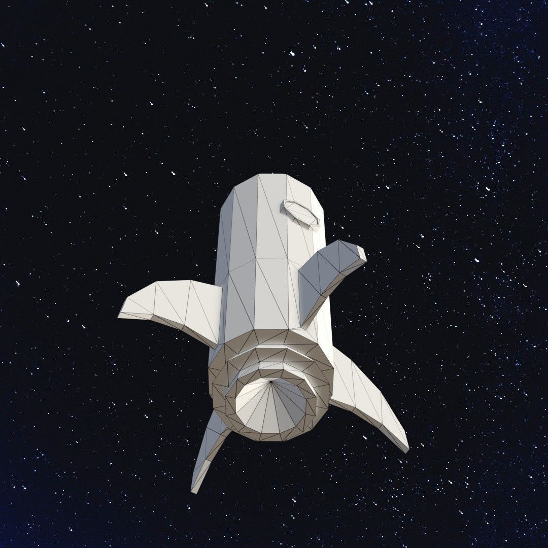 Space rocket Low-poly 3D model_13