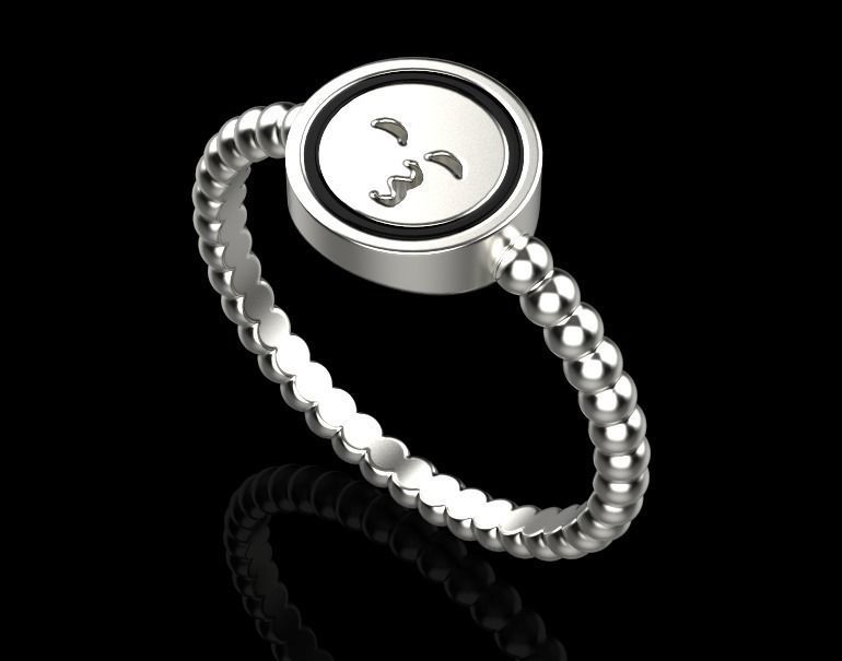 ring smiley 3D print model_8