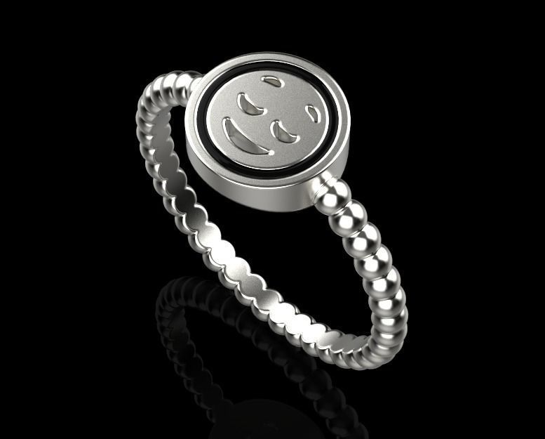 ring smiley 3D print model_8