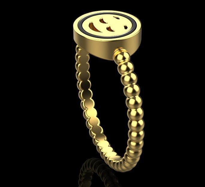 ring smiley 3D print model_7