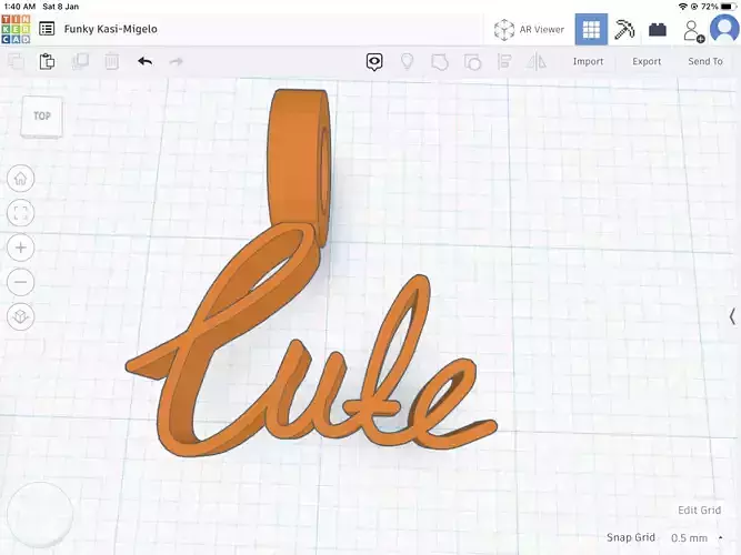 Cute text pendant stl file