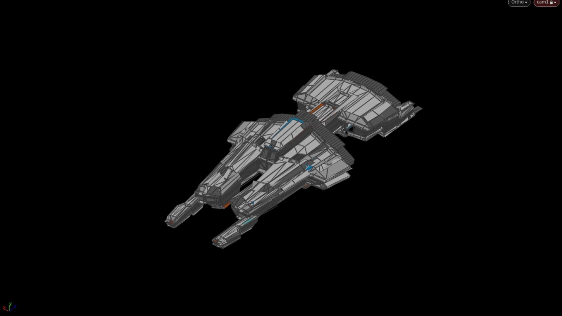 Lowpoly Sci-Fi Spaceship Space Ship Sci-Fi Air Craft Low Poly 27 Low-poly 3D model_6