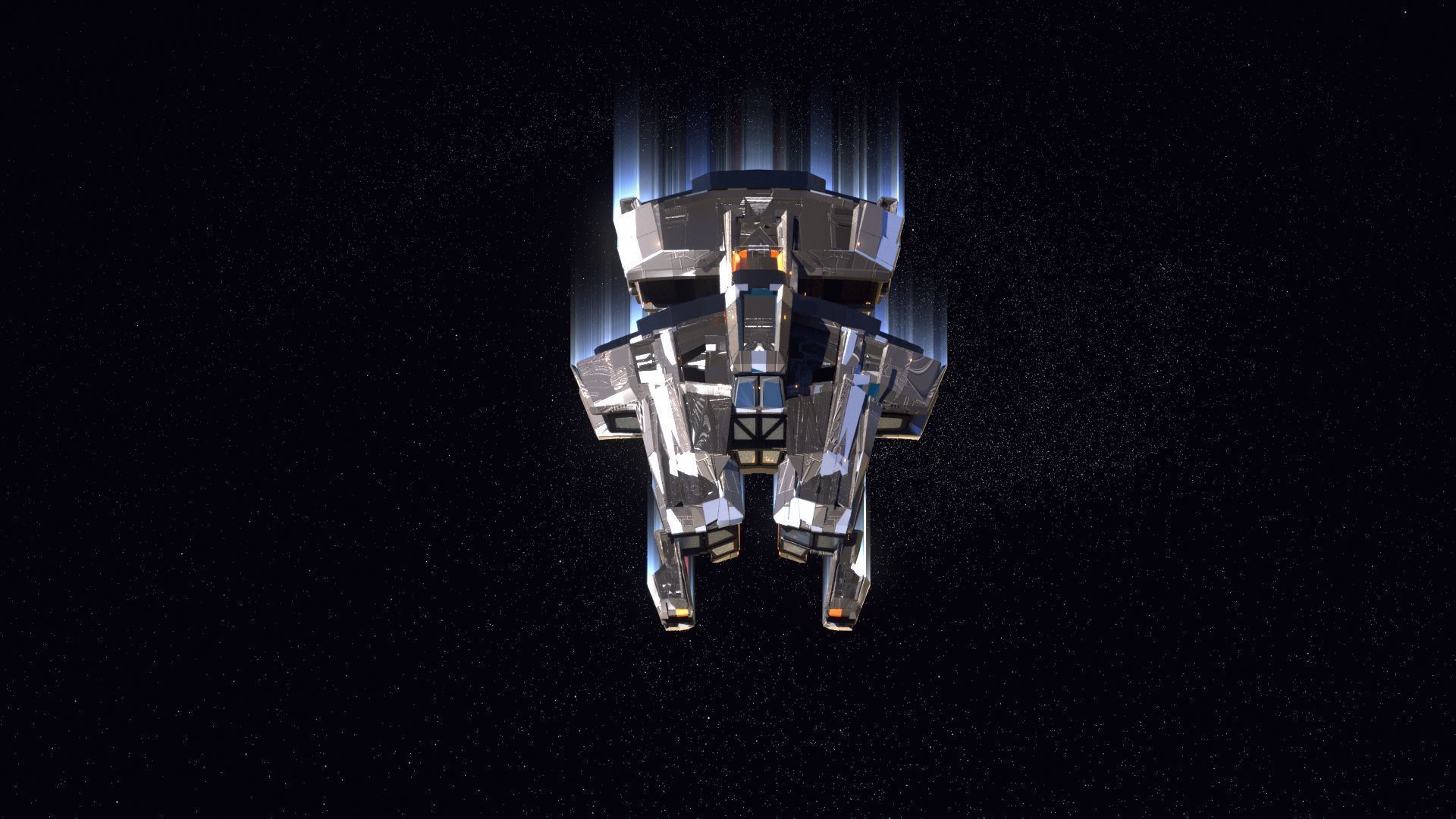 Lowpoly Sci-Fi Spaceship Space Ship Sci-Fi Air Craft Low Poly 27 Low-poly 3D model_2