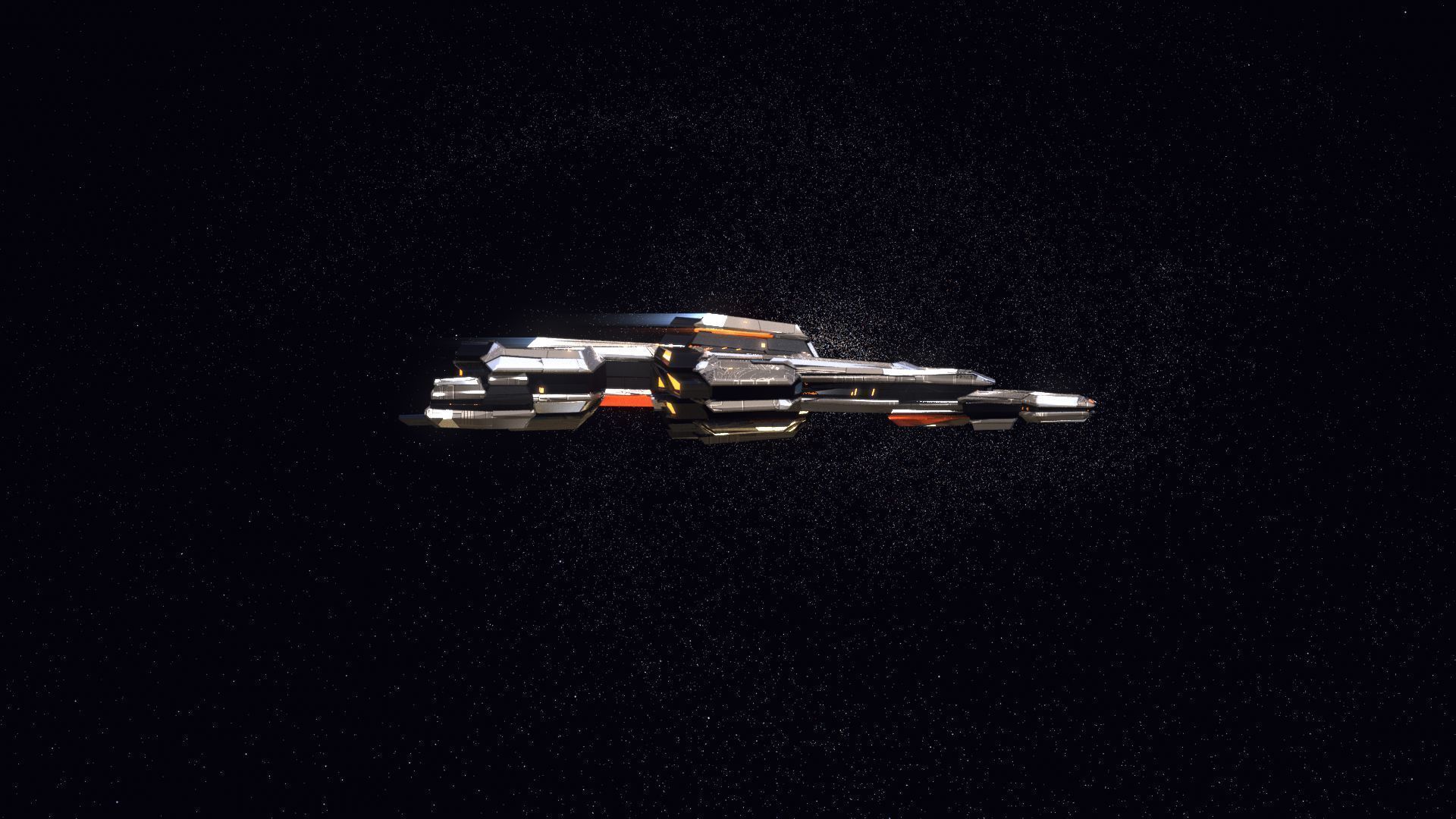 Lowpoly Sci-Fi Spaceship Space Ship Sci-Fi Air Craft Low Poly 27 Low-poly 3D model_3