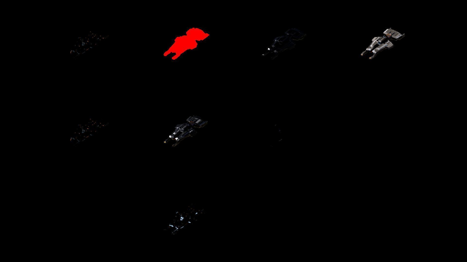 Lowpoly Sci-Fi Spaceship Space Ship Sci-Fi Air Craft Low Poly 27 Low-poly 3D model_4