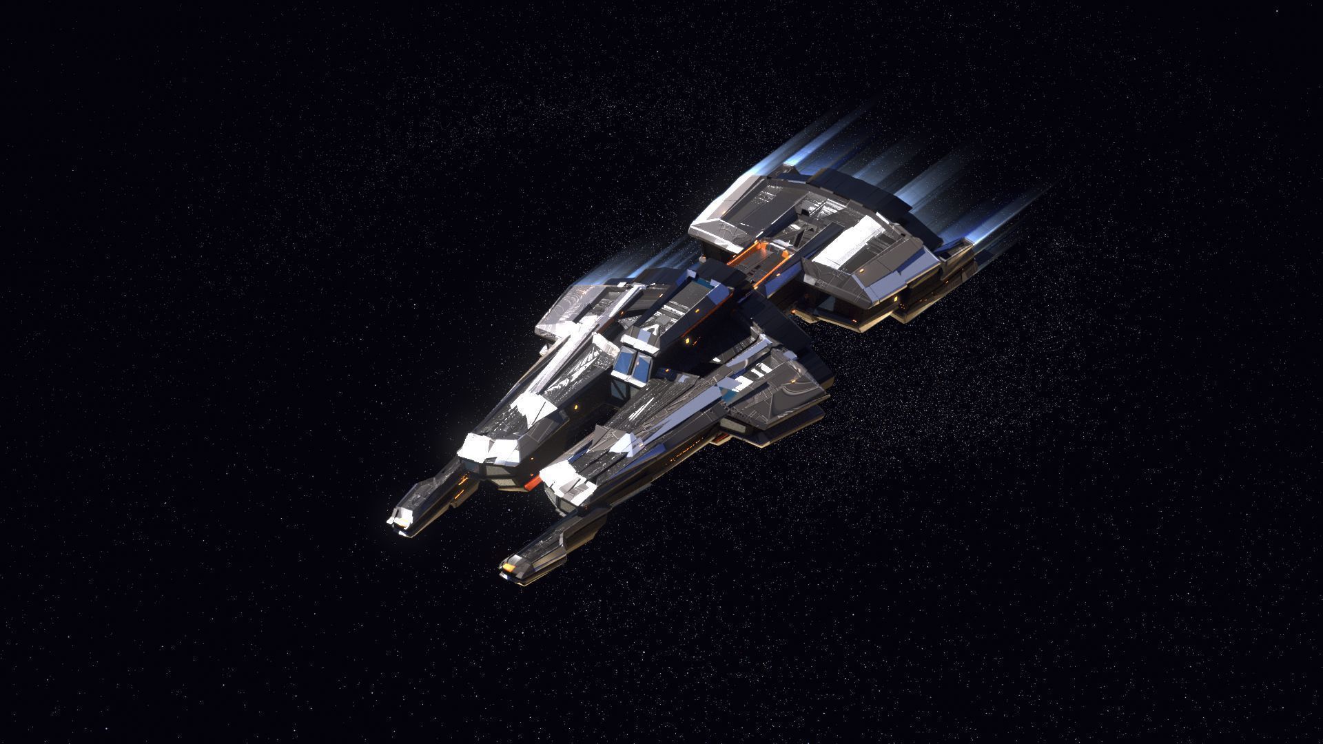 Lowpoly Sci-Fi Spaceship Space Ship Sci-Fi Air Craft Low Poly 27 Low-poly 3D model_1