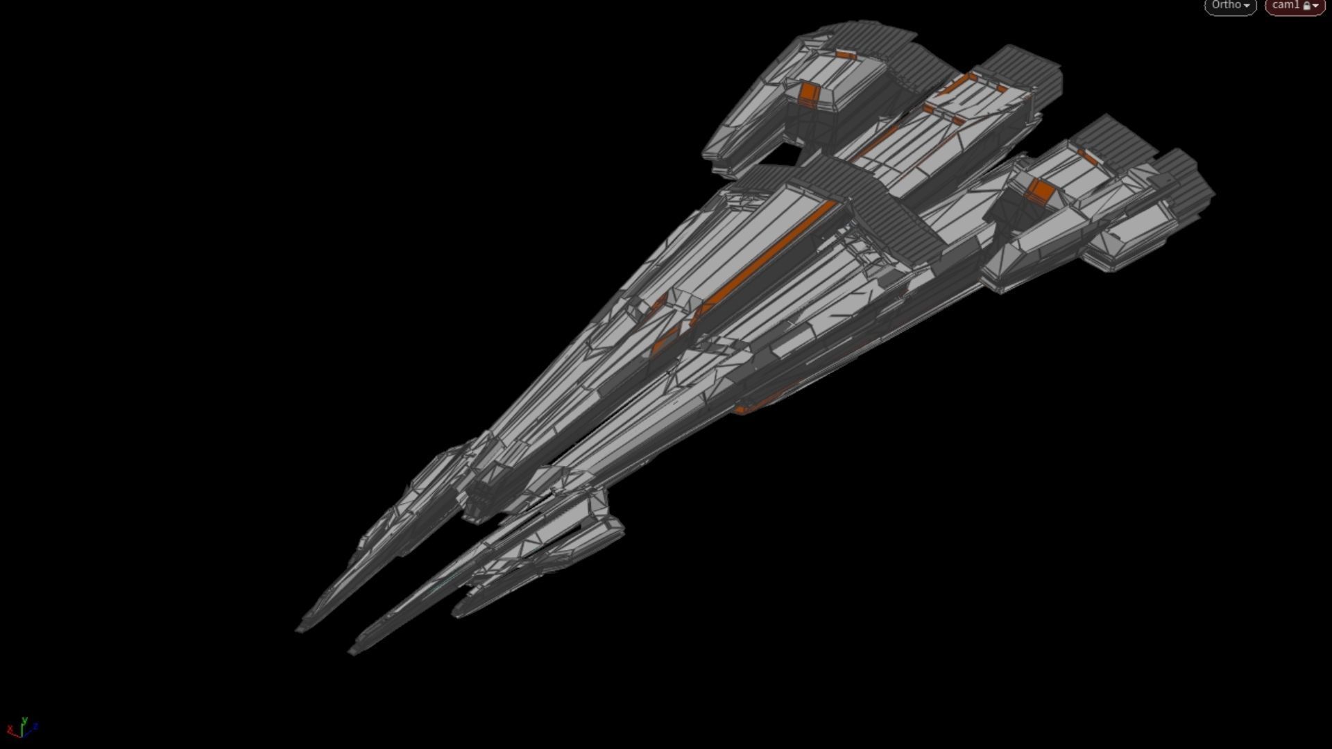 Lowpoly Sci-Fi Spaceship Space Ship Sci-Fi Air Craft Low Poly 26 Low-poly 3D model_6