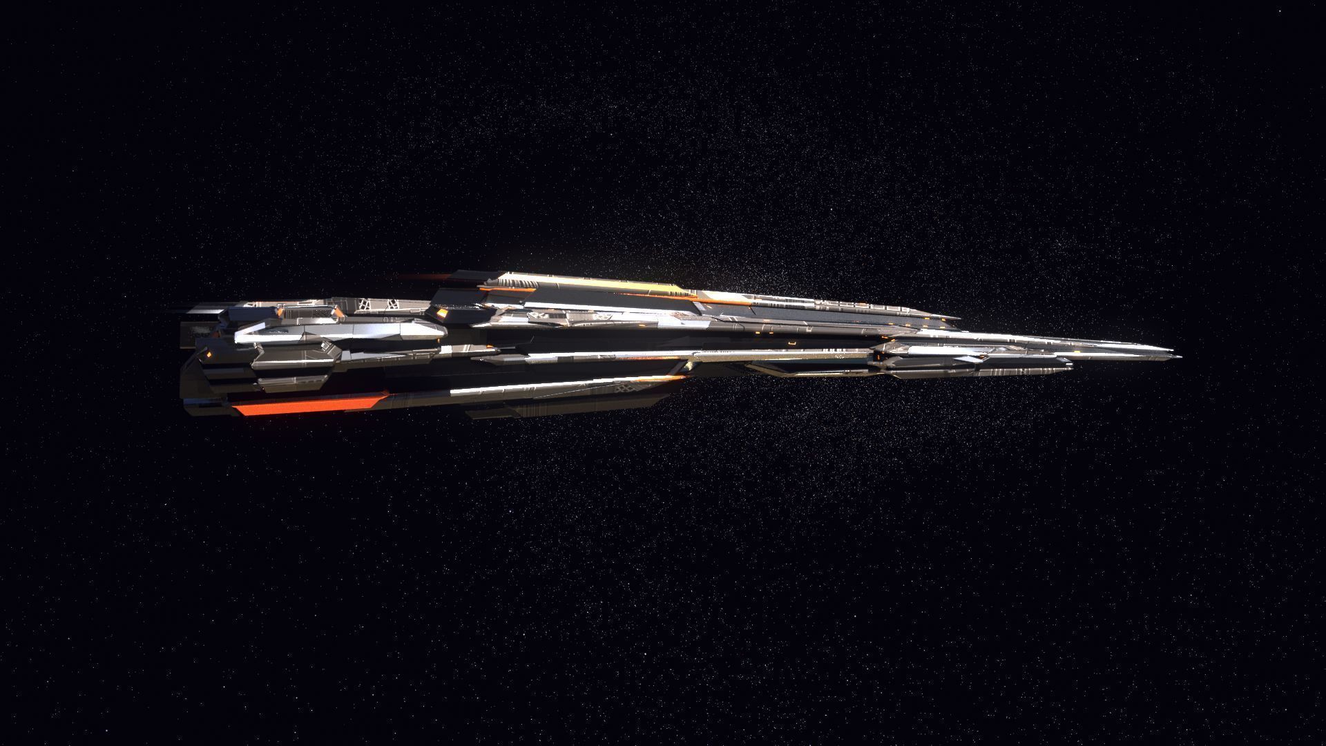 Lowpoly Sci-Fi Spaceship Space Ship Sci-Fi Air Craft Low Poly 26 Low-poly 3D model_4