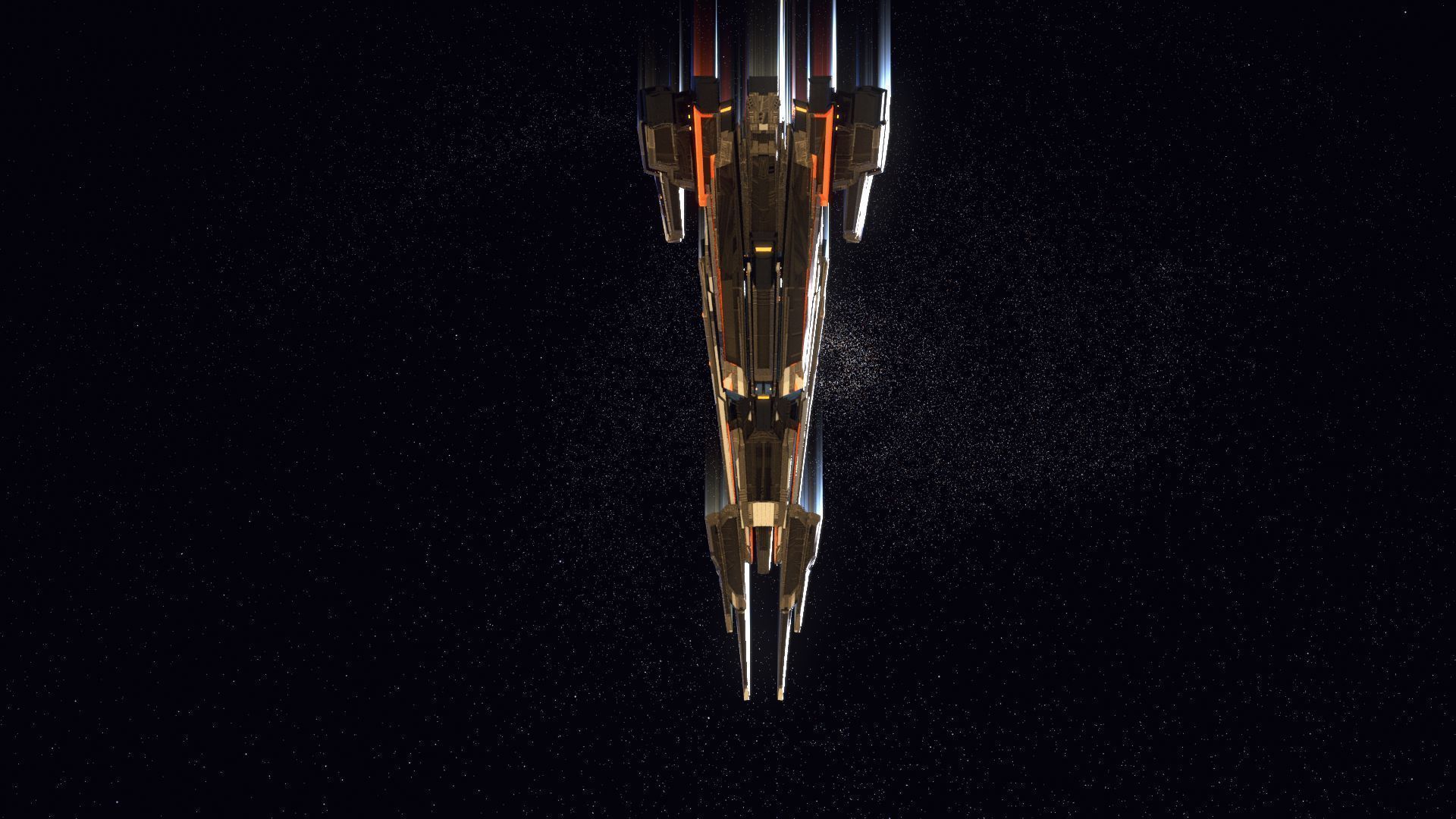 Lowpoly Sci-Fi Spaceship Space Ship Sci-Fi Air Craft Low Poly 26 Low-poly 3D model_5