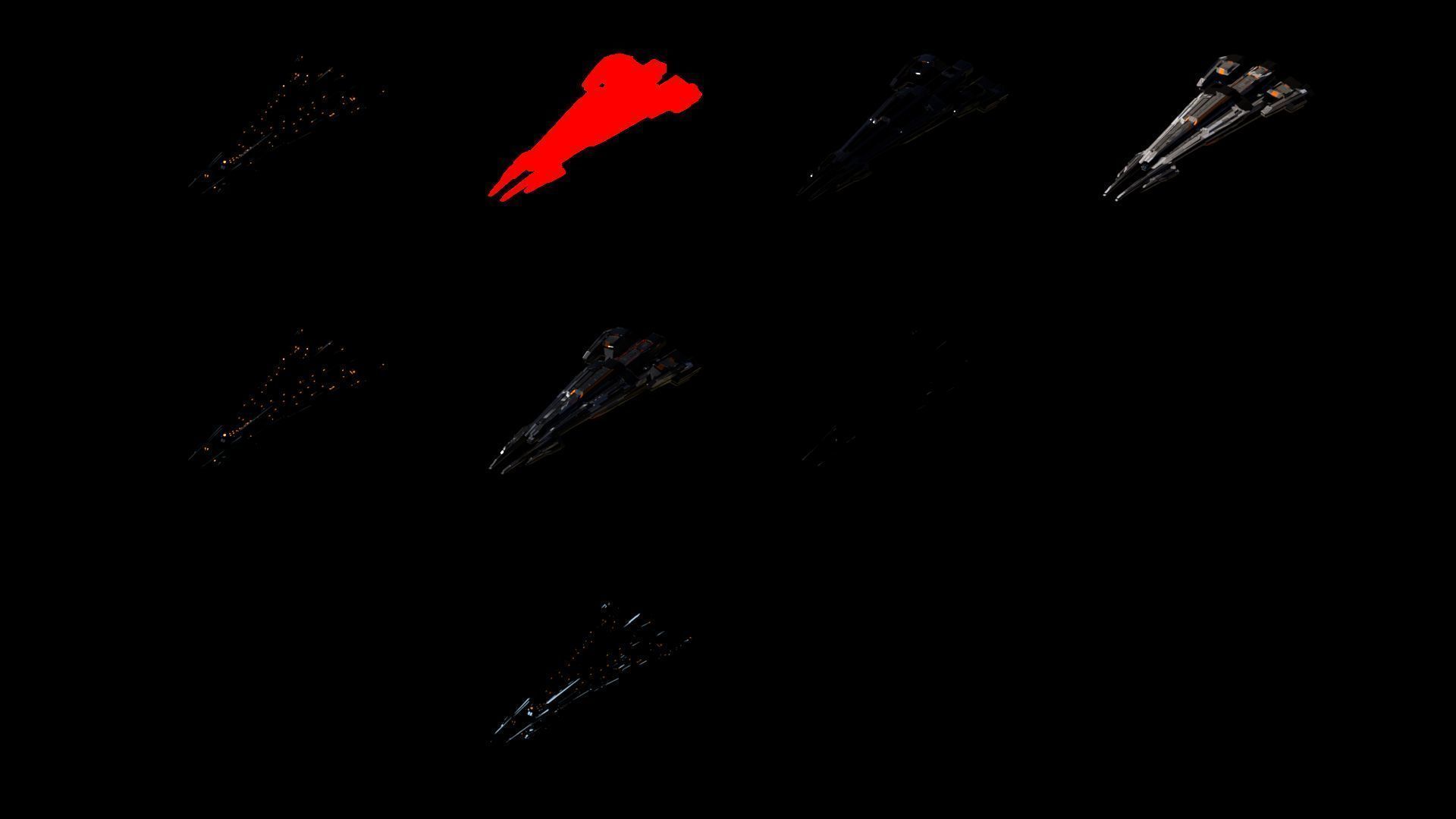 Lowpoly Sci-Fi Spaceship Space Ship Sci-Fi Air Craft Low Poly 26 Low-poly 3D model_3