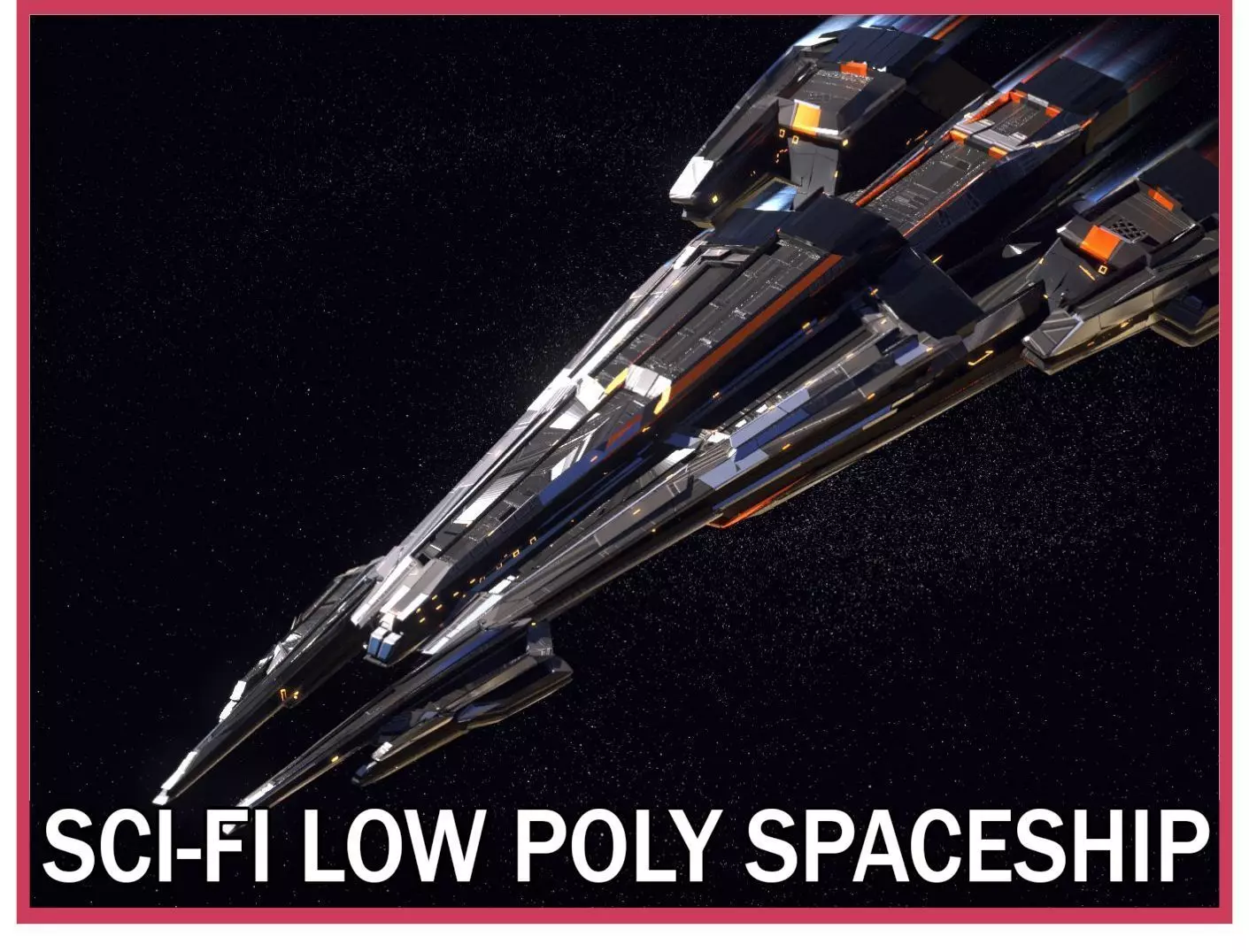 Lowpoly Sci-Fi Spaceship Space Ship Sci-Fi Air Craft Low Poly 26 Low-poly 3D model_0