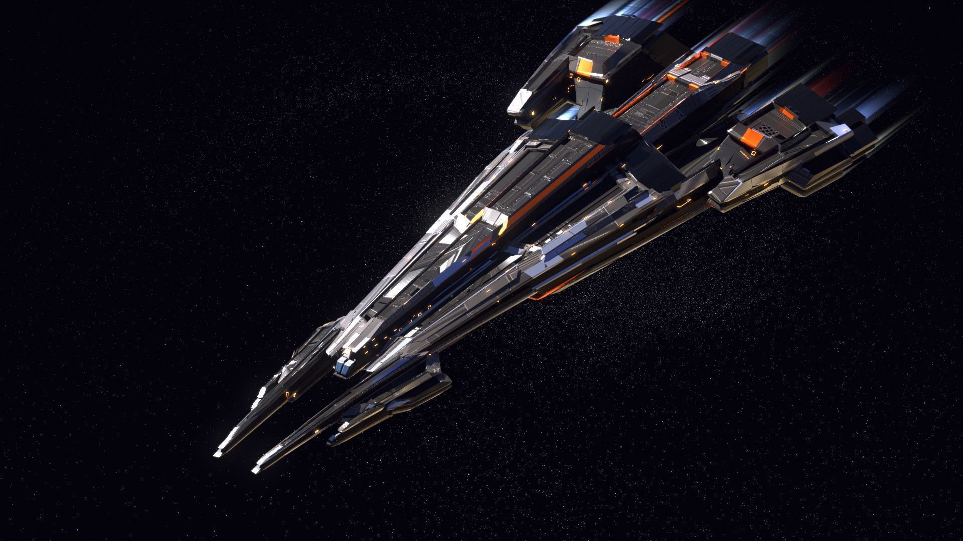 Lowpoly Sci-Fi Spaceship Space Ship Sci-Fi Air Craft Low Poly 26 Low-poly 3D model_1