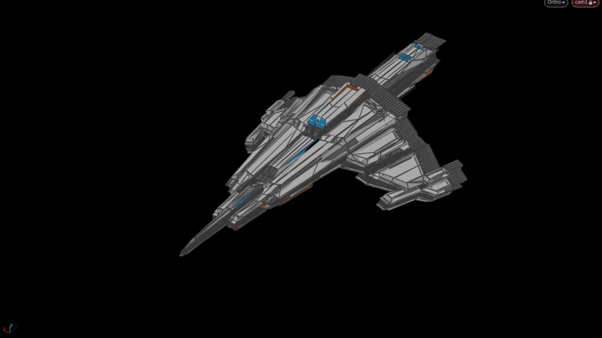 Lowpoly Sci-Fi Spaceship Space Ship Sci-Fi Air Craft Low Poly 24 Low-poly 3D model_6