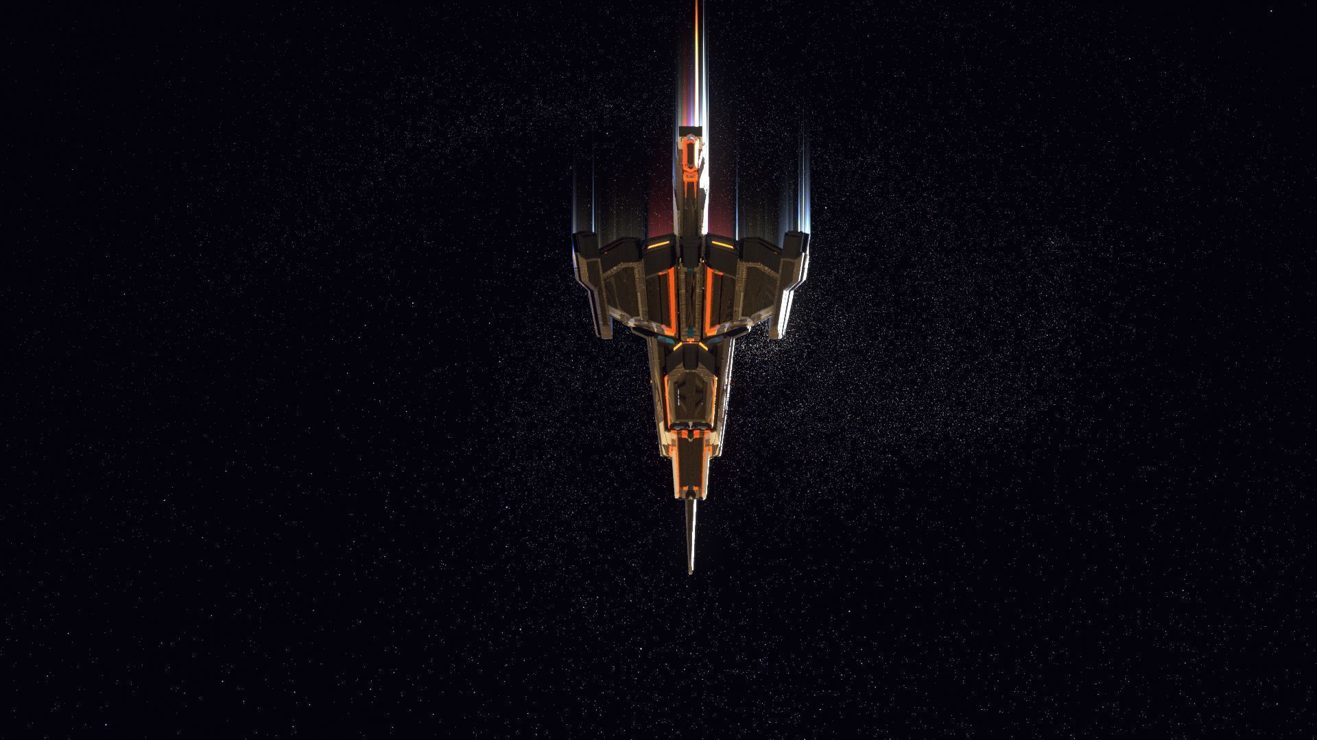 Lowpoly Sci-Fi Spaceship Space Ship Sci-Fi Air Craft Low Poly 24 Low-poly 3D model_5