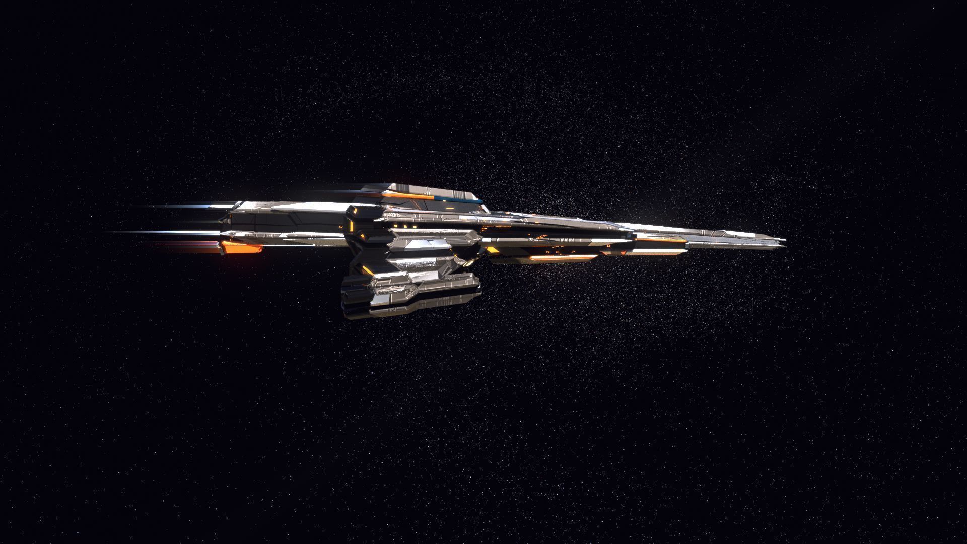 Lowpoly Sci-Fi Spaceship Space Ship Sci-Fi Air Craft Low Poly 24 Low-poly 3D model_4