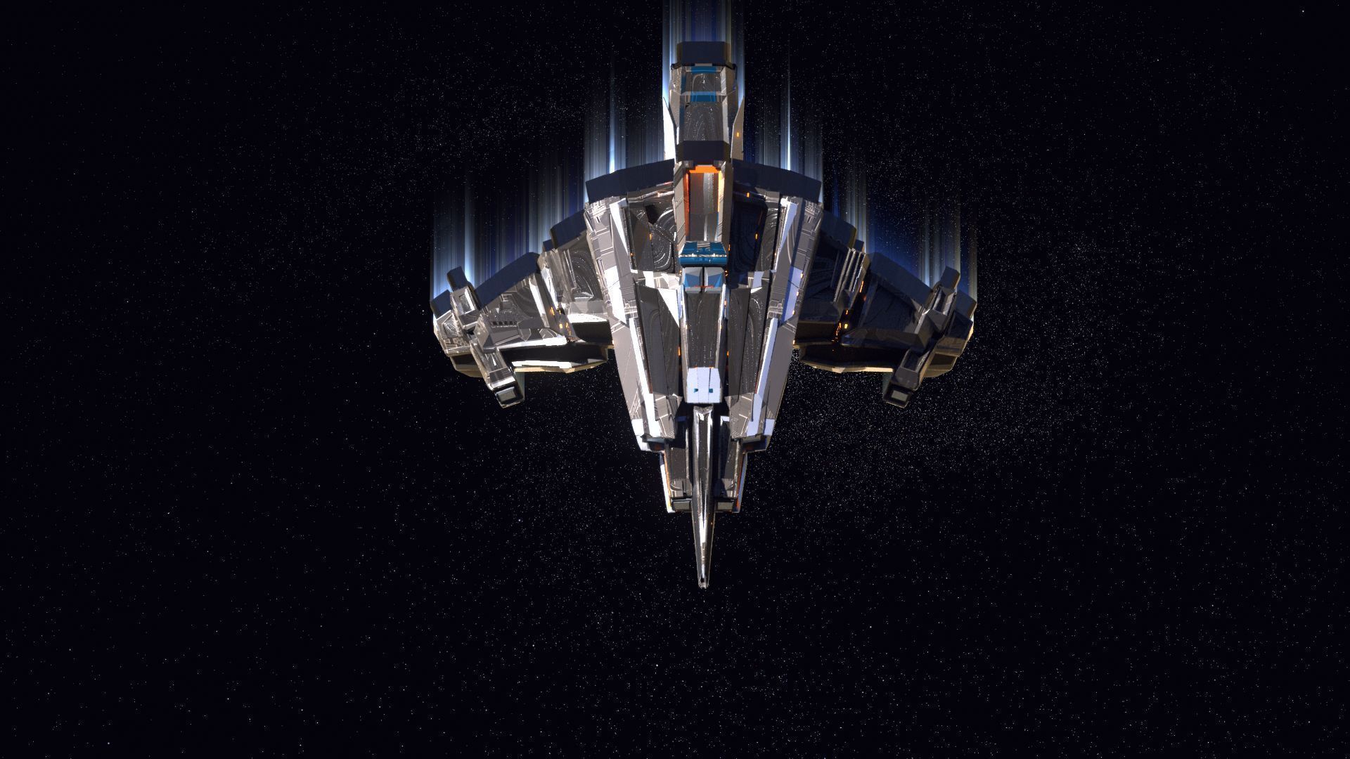 Lowpoly Sci-Fi Spaceship Space Ship Sci-Fi Air Craft Low Poly 24 Low-poly 3D model_2