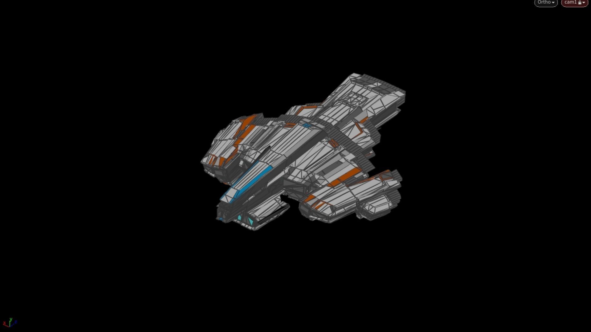 Lowpoly Sci-Fi Spaceship Space Ship Sci-Fi Air Craft Low Poly 23 Low-poly 3D model_6