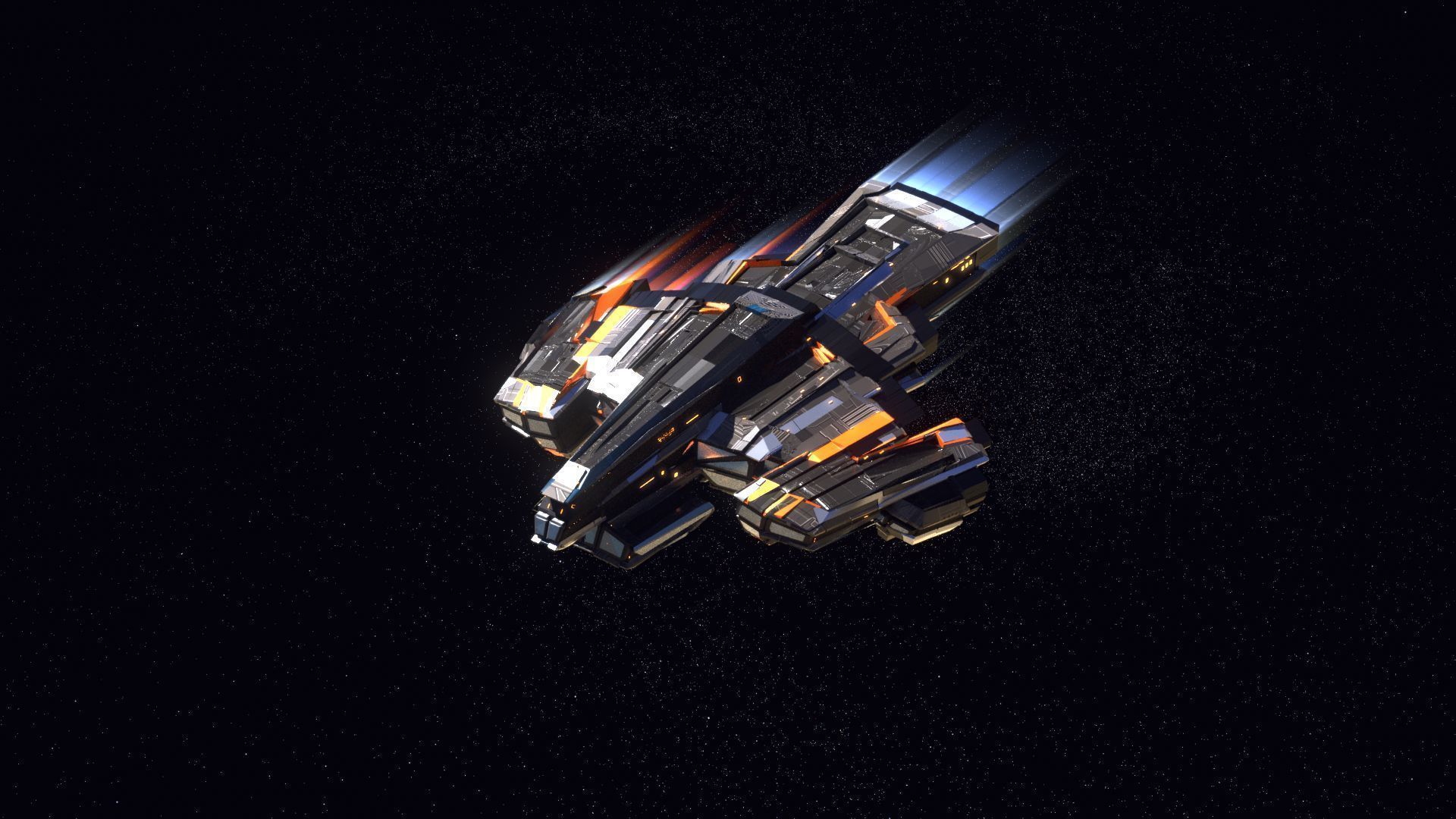 Lowpoly Sci-Fi Spaceship Space Ship Sci-Fi Air Craft Low Poly 23 Low-poly 3D model_1