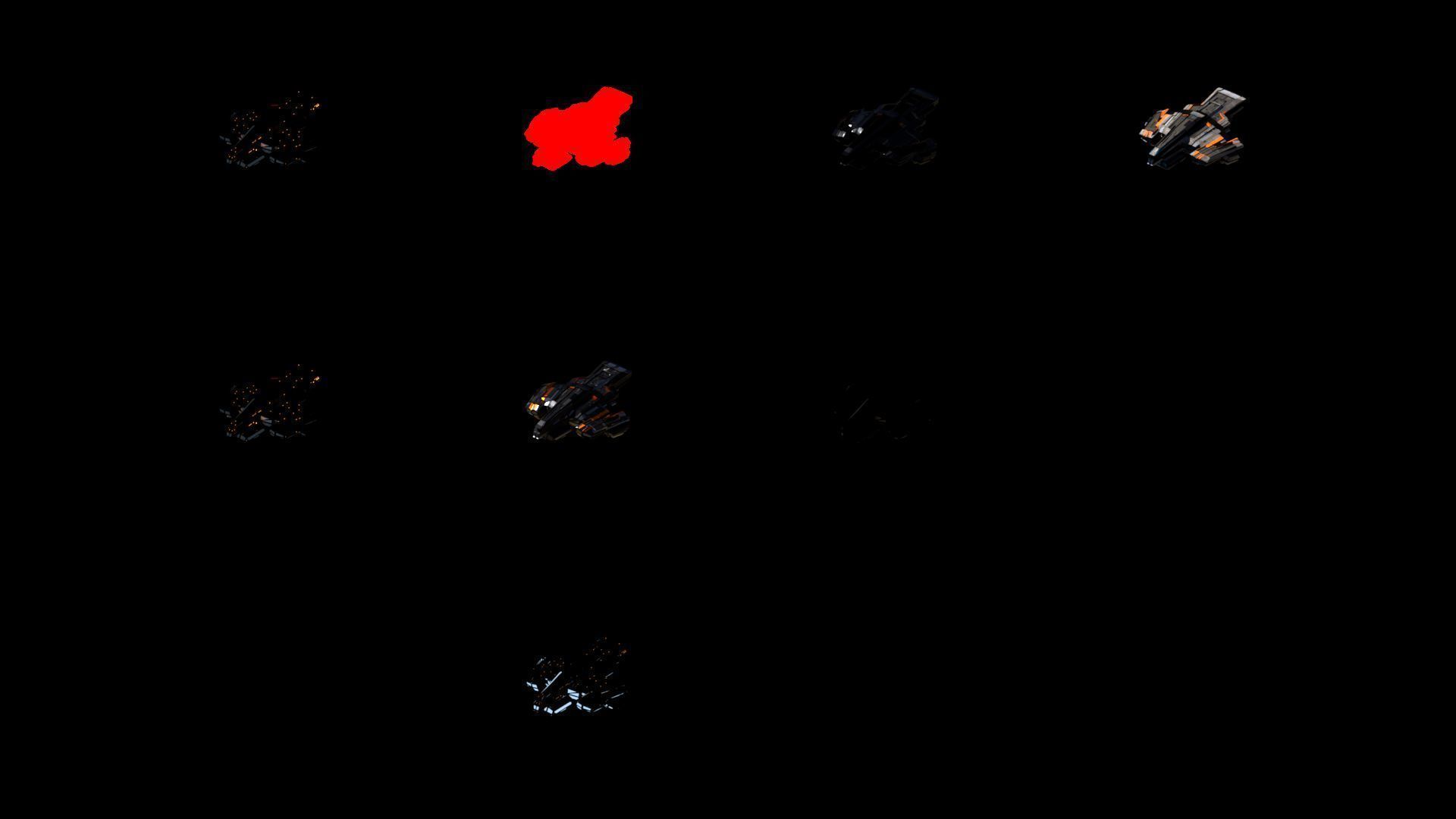 Lowpoly Sci-Fi Spaceship Space Ship Sci-Fi Air Craft Low Poly 23 Low-poly 3D model_4