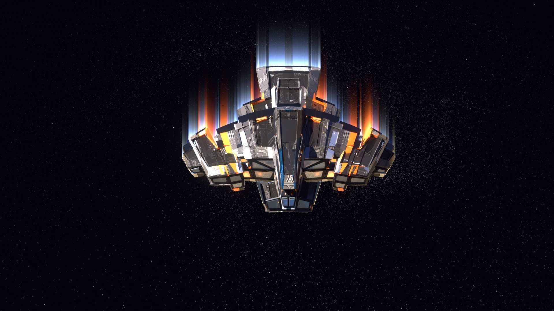 Lowpoly Sci-Fi Spaceship Space Ship Sci-Fi Air Craft Low Poly 23 Low-poly 3D model_2