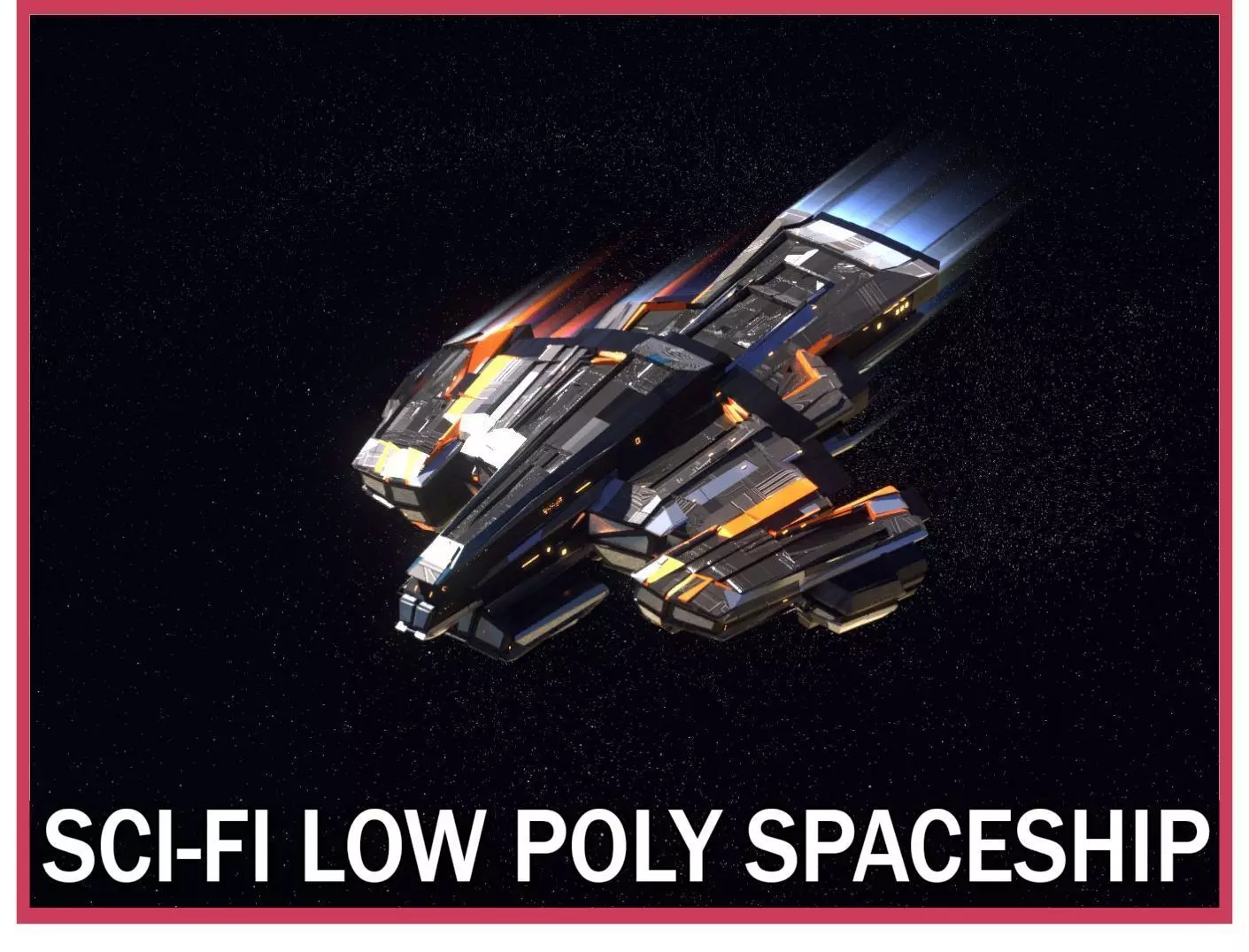 Lowpoly Sci-Fi Spaceship Space Ship Sci-Fi Air Craft Low Poly 23 Low-poly 3D model_0