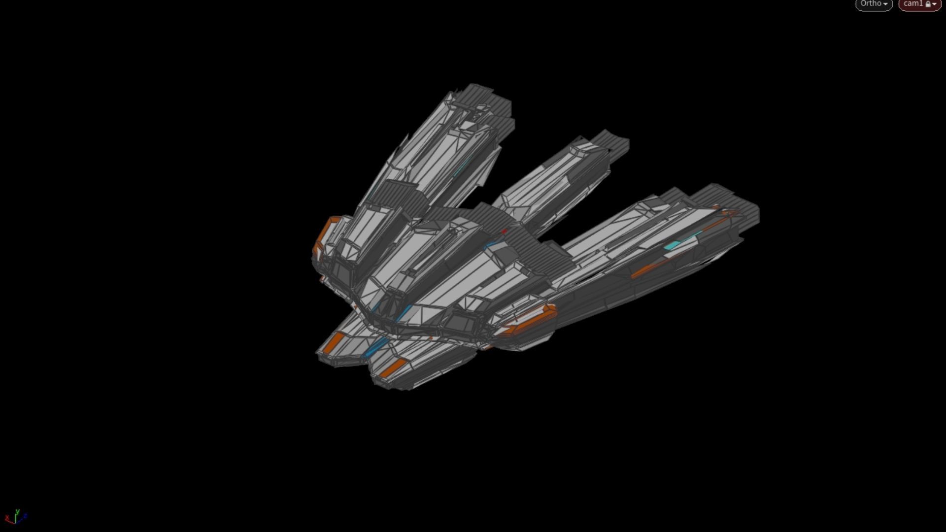 Lowpoly Sci-Fi Spaceship Space Ship Sci-Fi Air Craft Low Poly 22 Low-poly 3D model_6