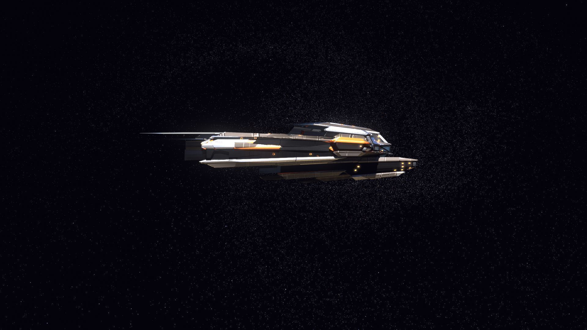 Lowpoly Sci-Fi Spaceship Space Ship Sci-Fi Air Craft Low Poly 22 Low-poly 3D model_4