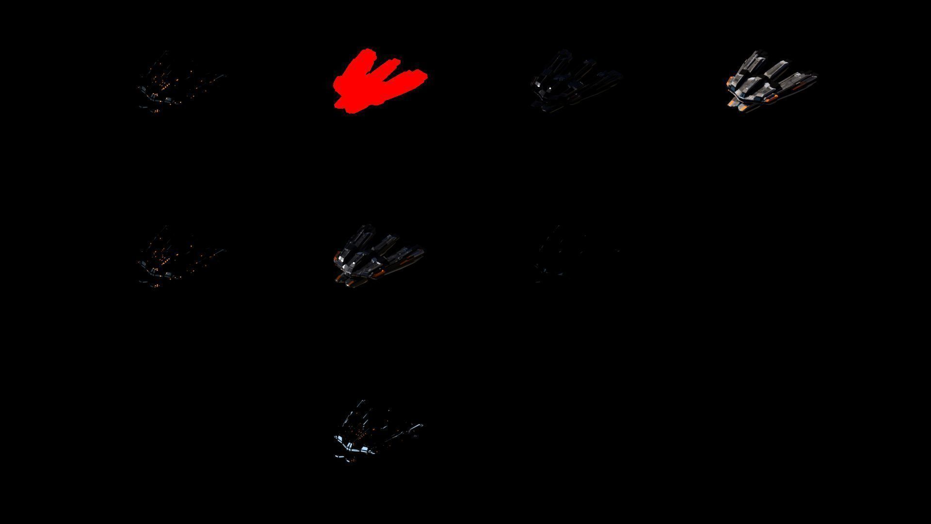 Lowpoly Sci-Fi Spaceship Space Ship Sci-Fi Air Craft Low Poly 22 Low-poly 3D model_3