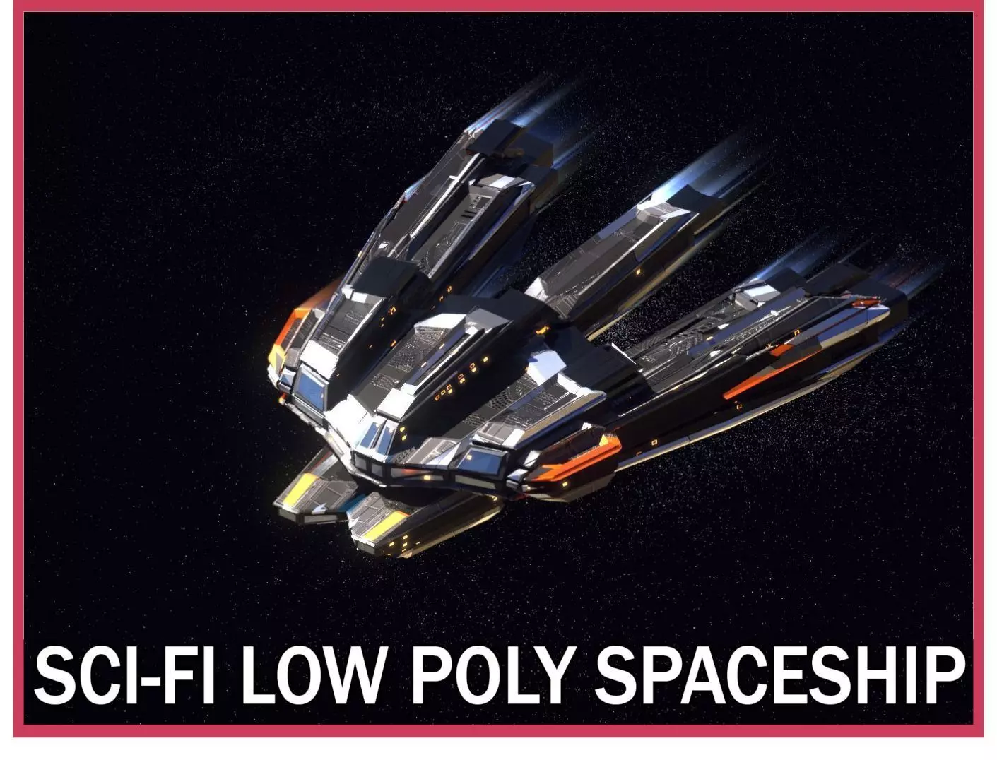 Lowpoly Sci-Fi Spaceship Space Ship Sci-Fi Air Craft Low Poly 22 Low-poly 3D model_0