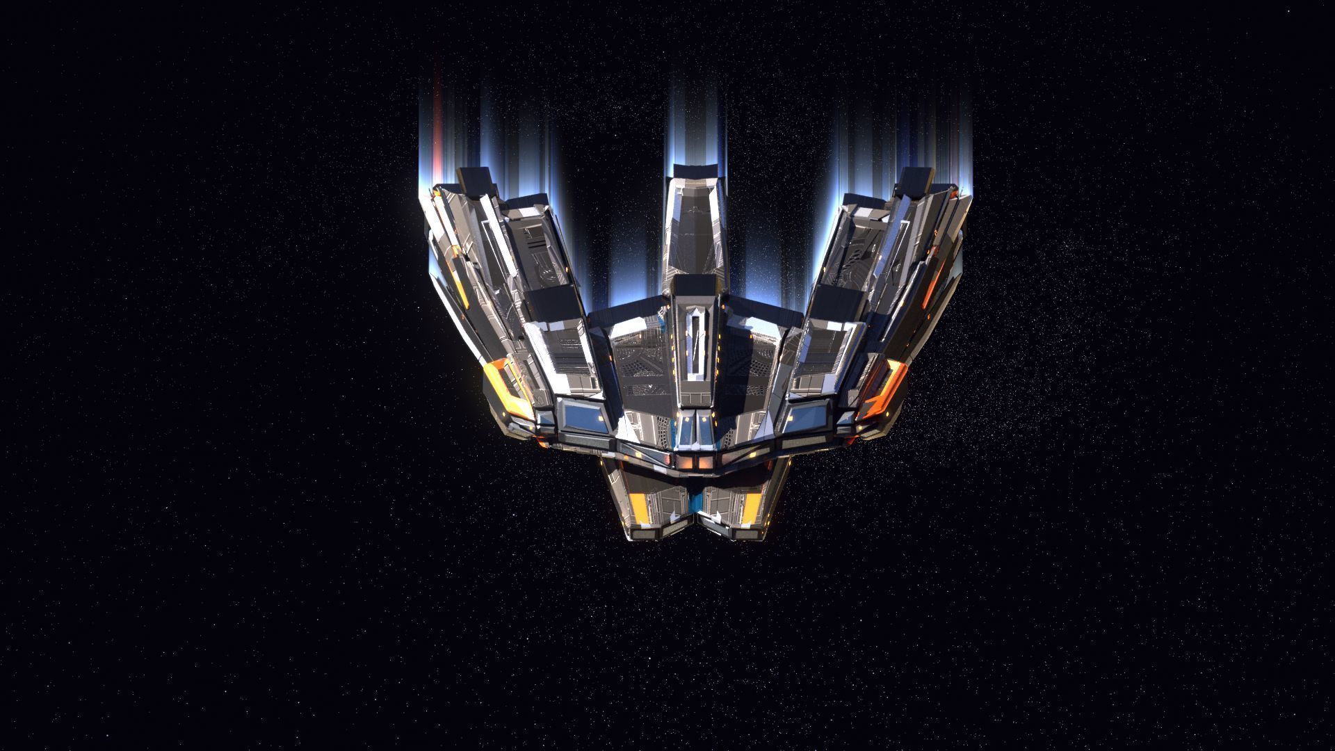 Lowpoly Sci-Fi Spaceship Space Ship Sci-Fi Air Craft Low Poly 22 Low-poly 3D model_2