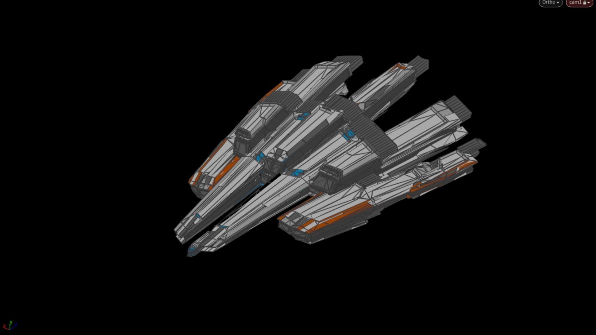 Lowpoly Sci-Fi Spaceship Space Ship Sci-Fi Air Craft Low Poly 21 Low-poly 3D model_6