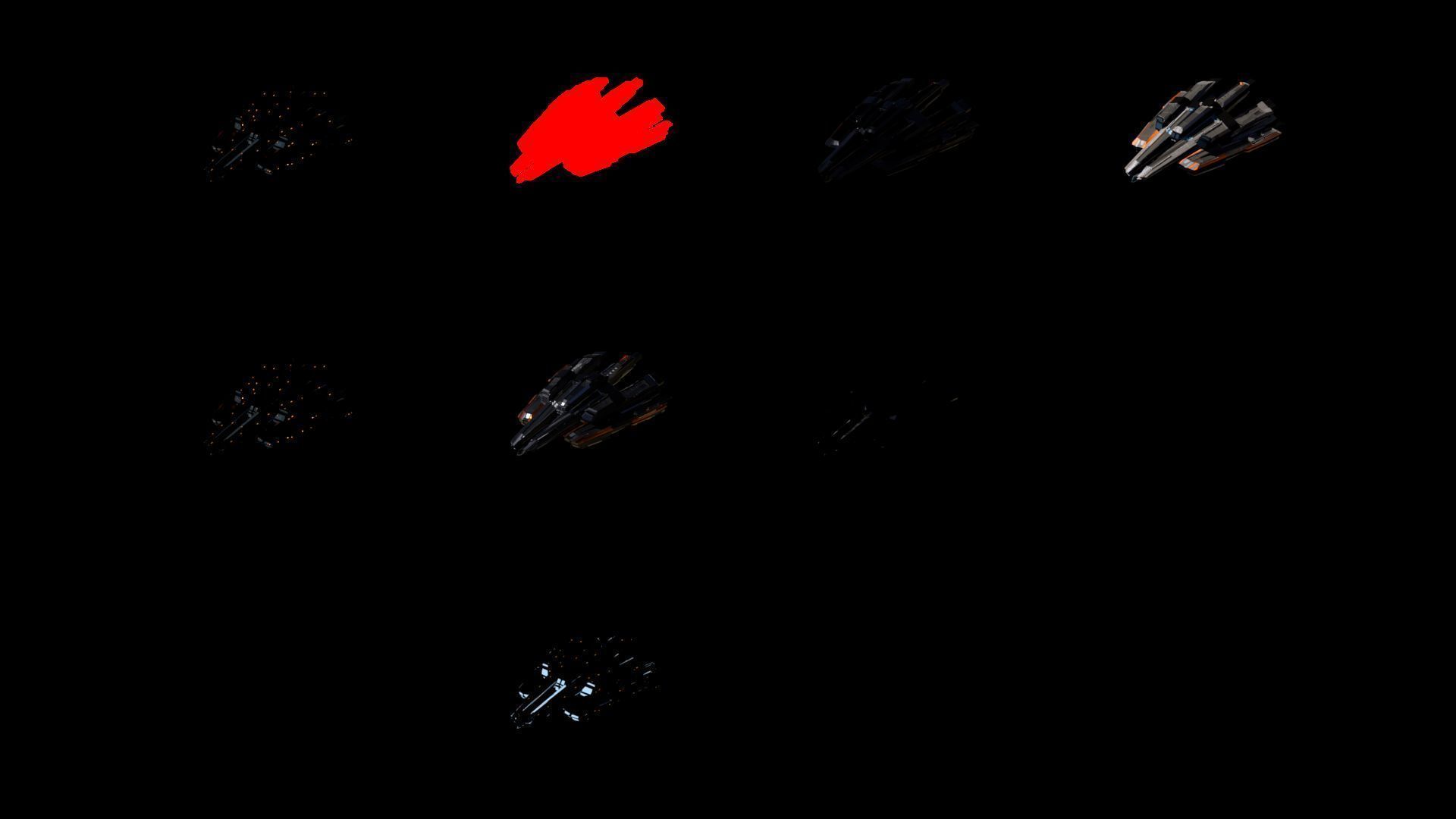 Lowpoly Sci-Fi Spaceship Space Ship Sci-Fi Air Craft Low Poly 21 Low-poly 3D model_3