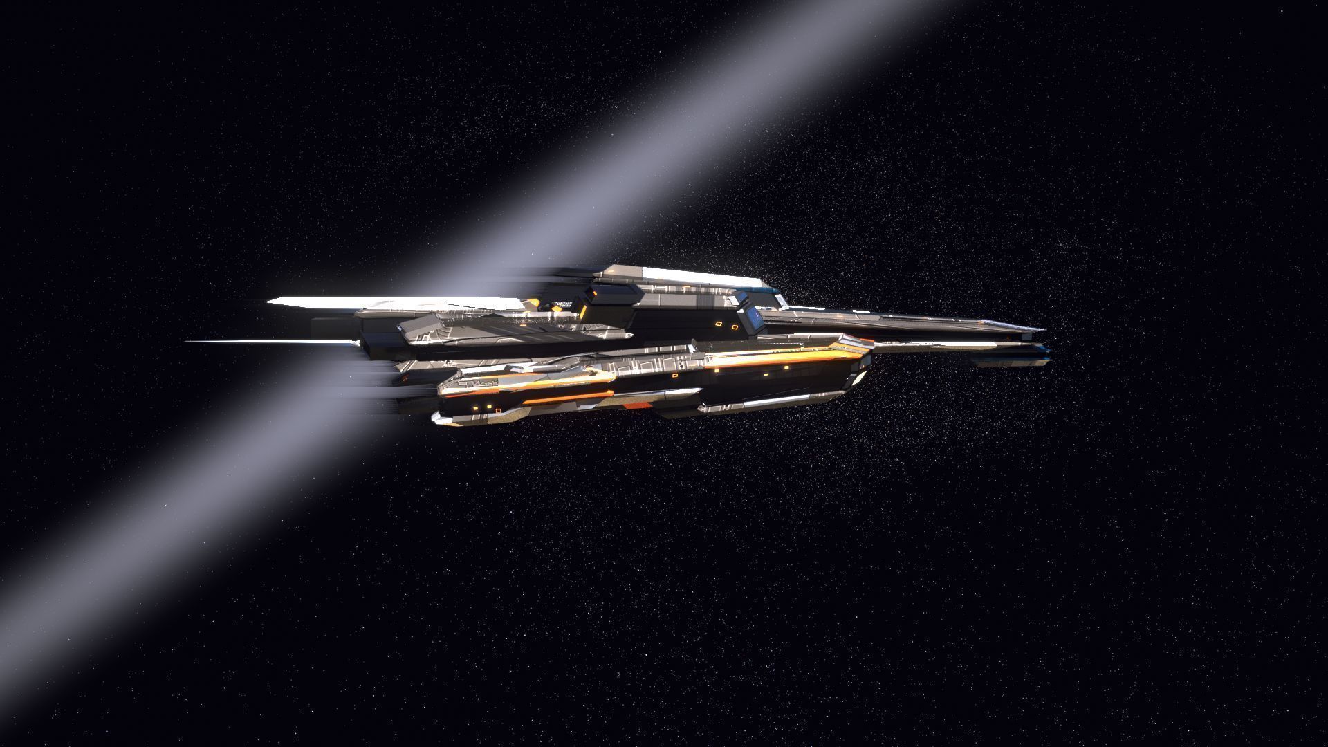 Lowpoly Sci-Fi Spaceship Space Ship Sci-Fi Air Craft Low Poly 21 Low-poly 3D model_4