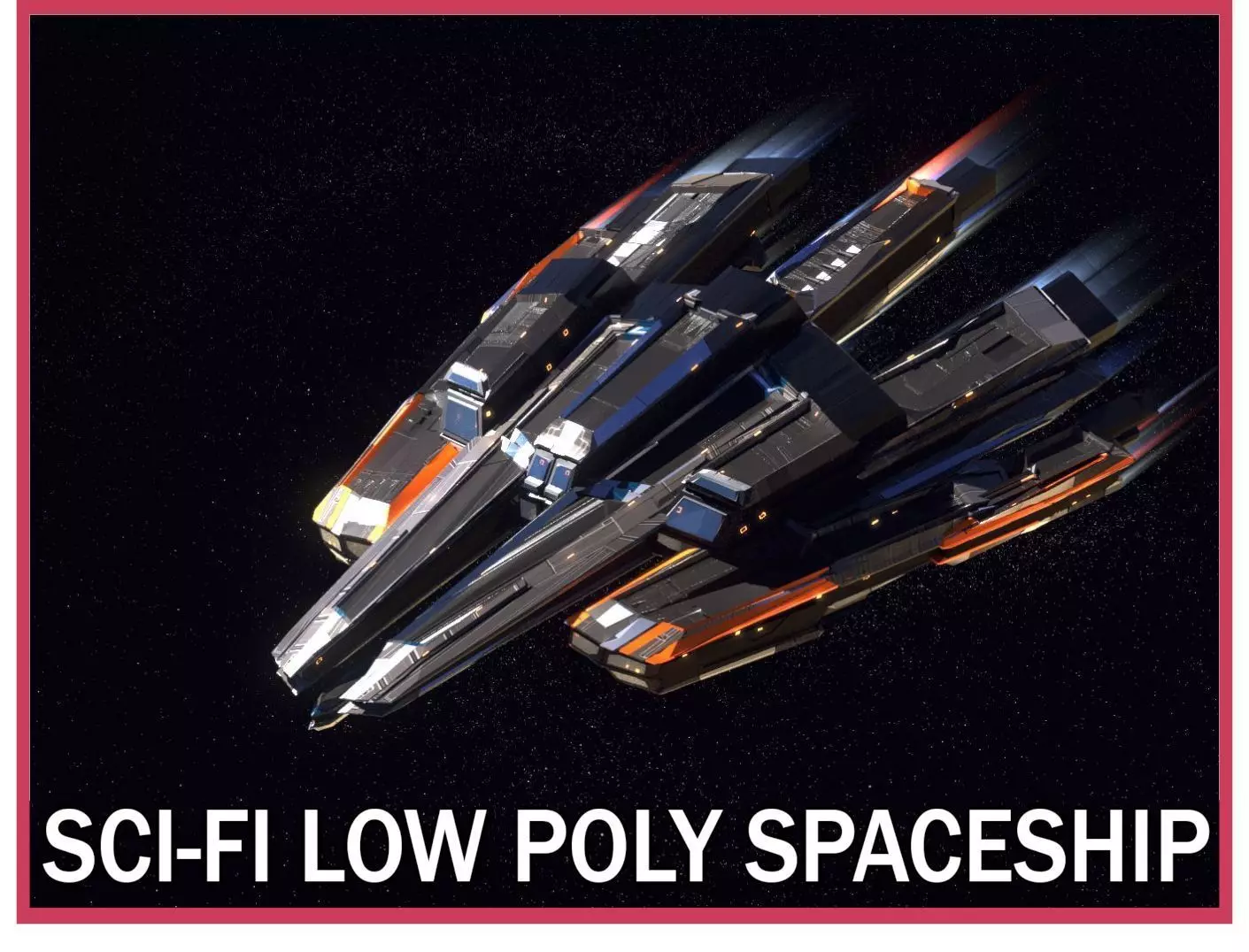 Lowpoly Sci-Fi Spaceship Space Ship Sci-Fi Air Craft Low Poly 21 Low-poly 3D model_0