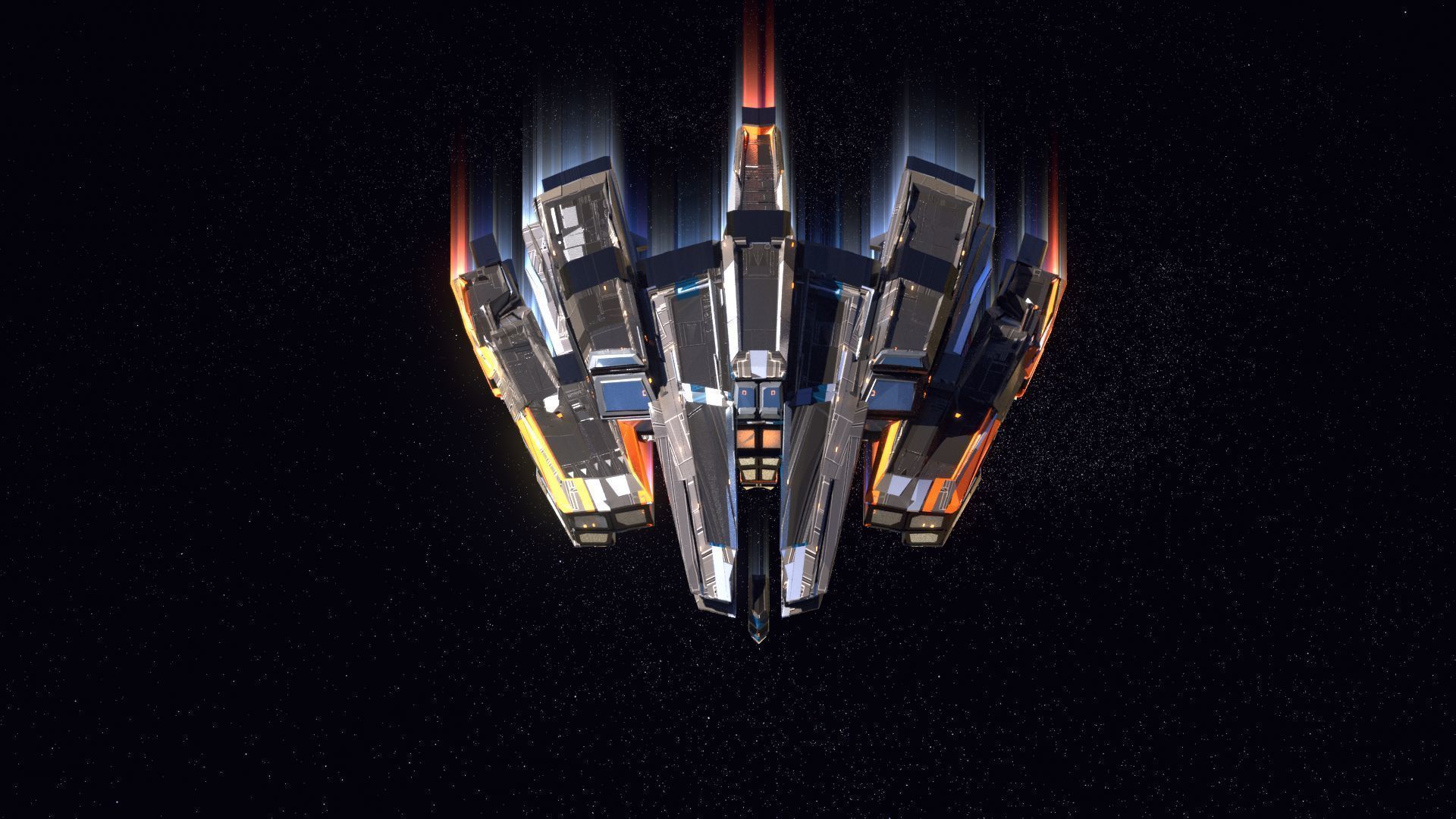 Lowpoly Sci-Fi Spaceship Space Ship Sci-Fi Air Craft Low Poly 21 Low-poly 3D model_2