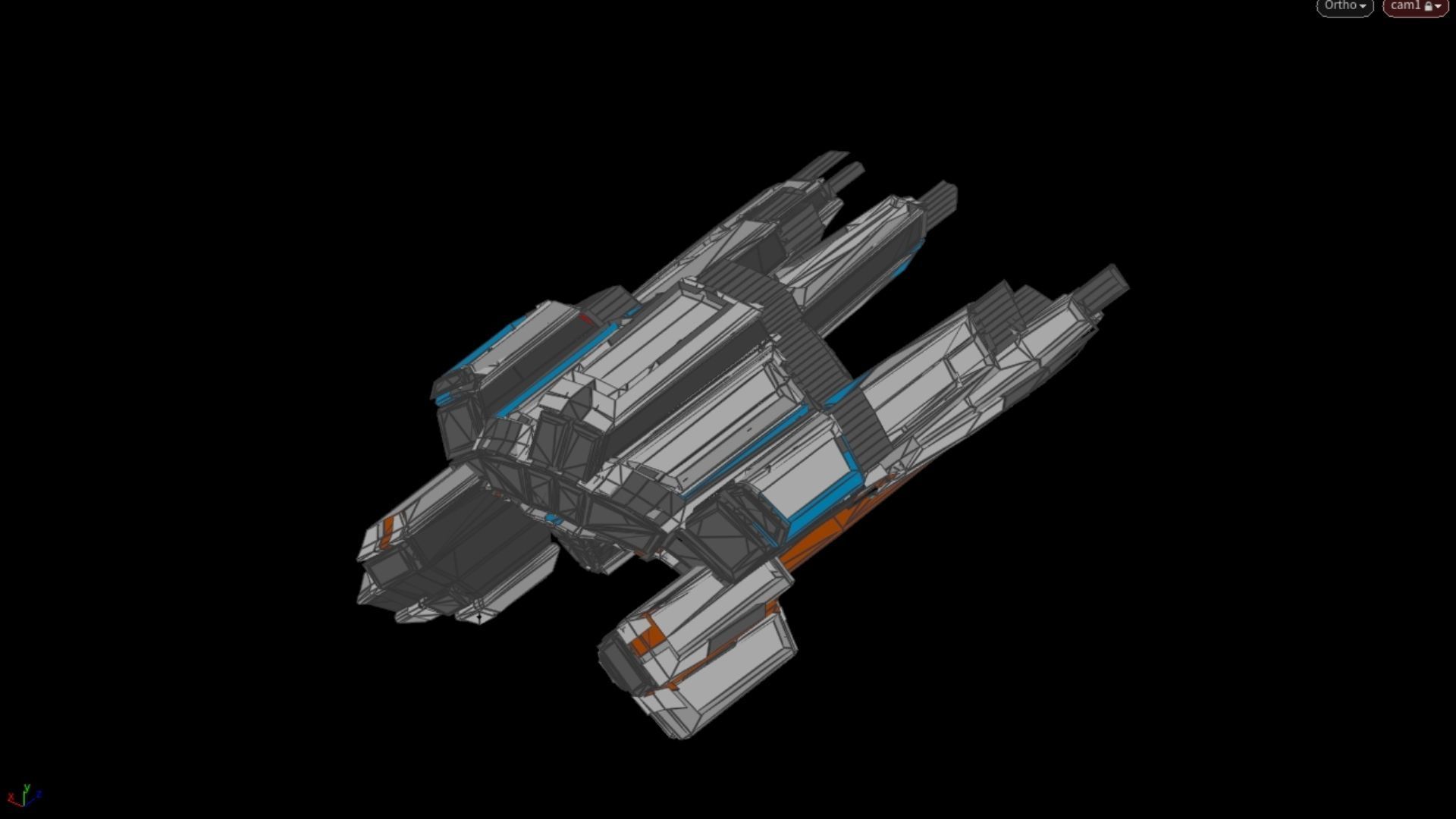 Lowpoly Sci-Fi Spaceship Space Ship Sci-Fi Air Craft Low Poly 20 Low-poly 3D model_6